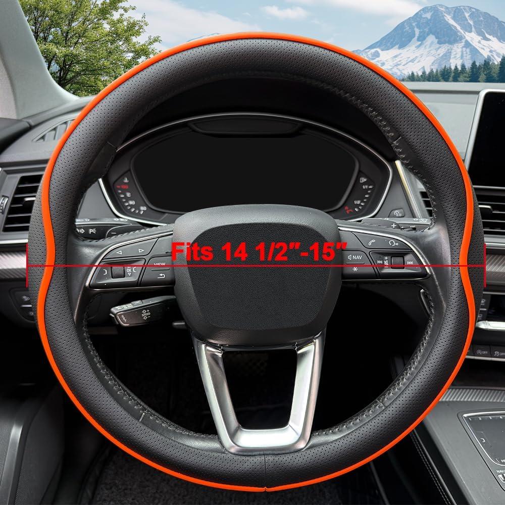 Cubierta de Volante de Cuero HAOTULE K54 Antideslizante 36-38 cm