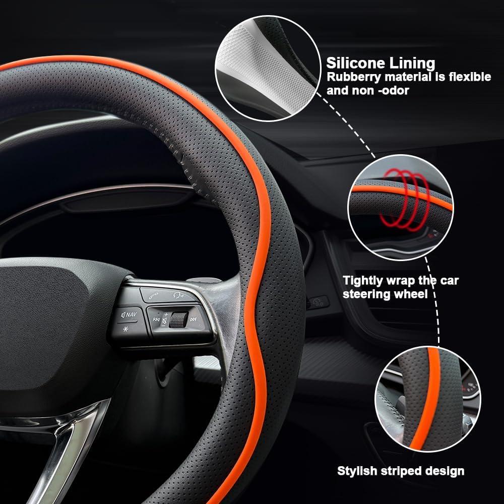 Cubierta de Volante de Cuero HAOTULE K54 Antideslizante 36-38 cm