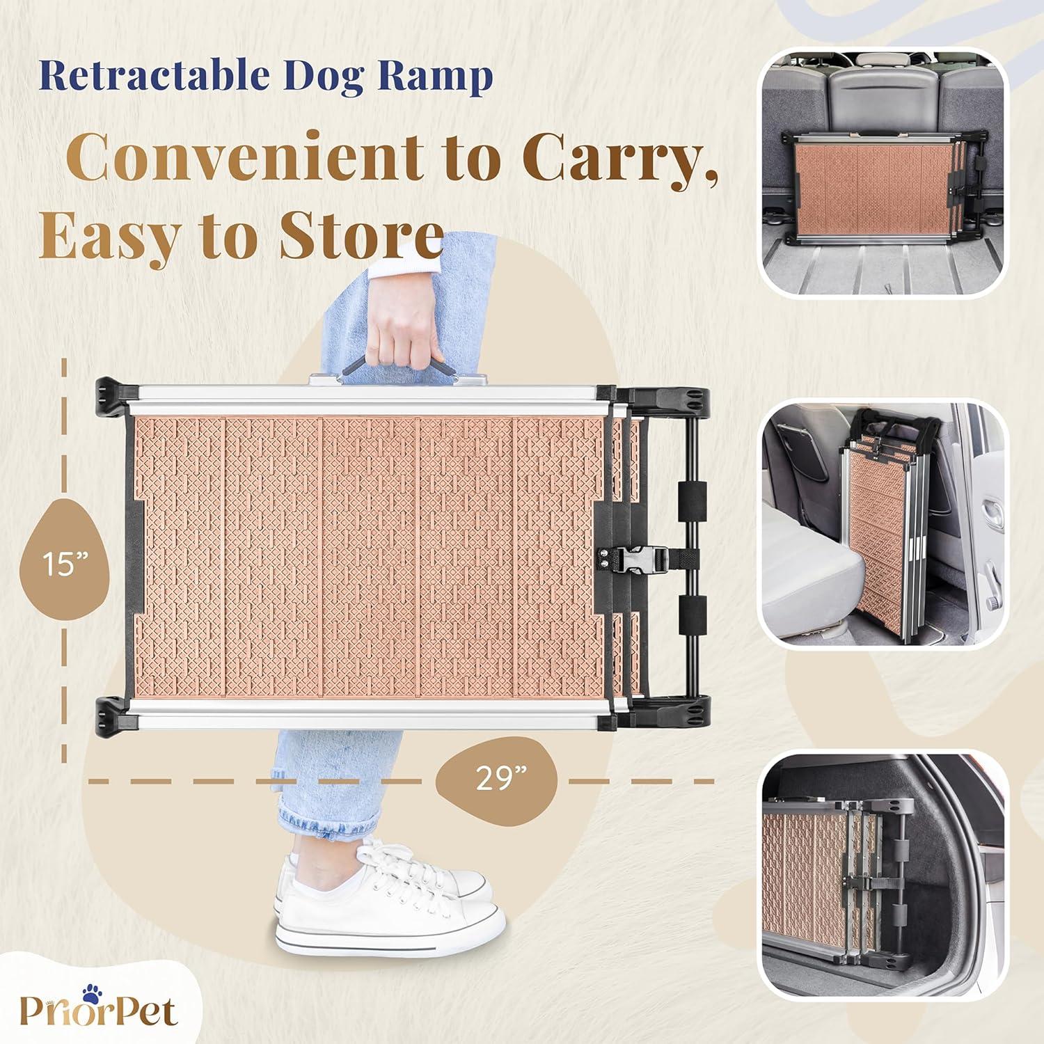 Rampa Telescópica para Perros PRIORPET 160 cm Antideslizante