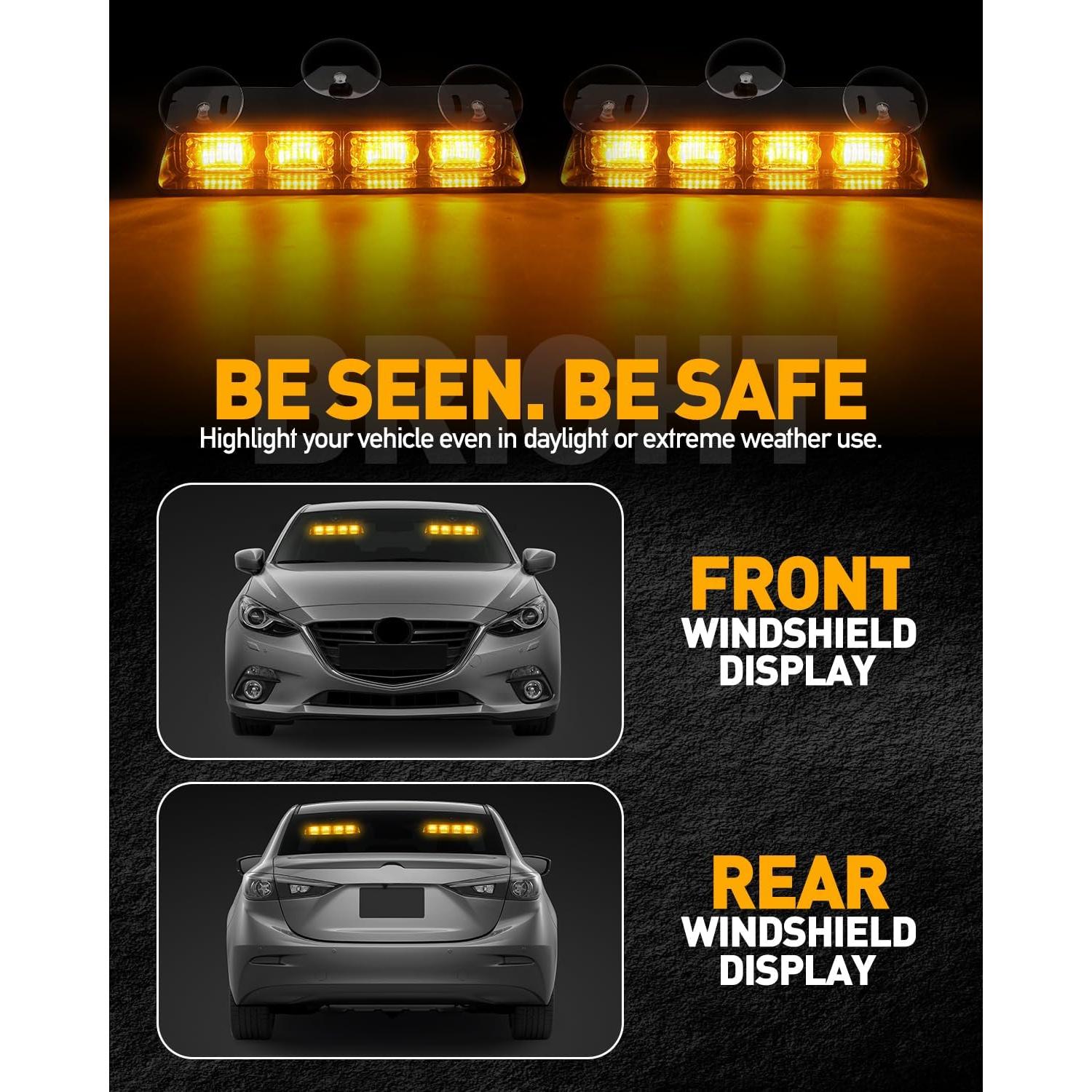 Luces Estroboscópicas de Emergencia HLauto 2002L Ámbar 48 LED