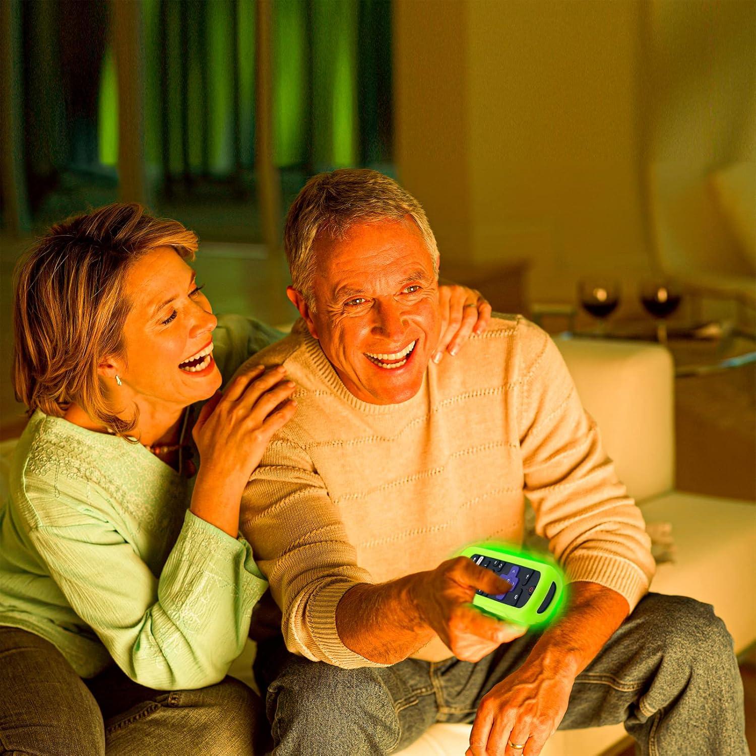 Funda de Silicona para Control Remoto Roku Pro Verde y Morado