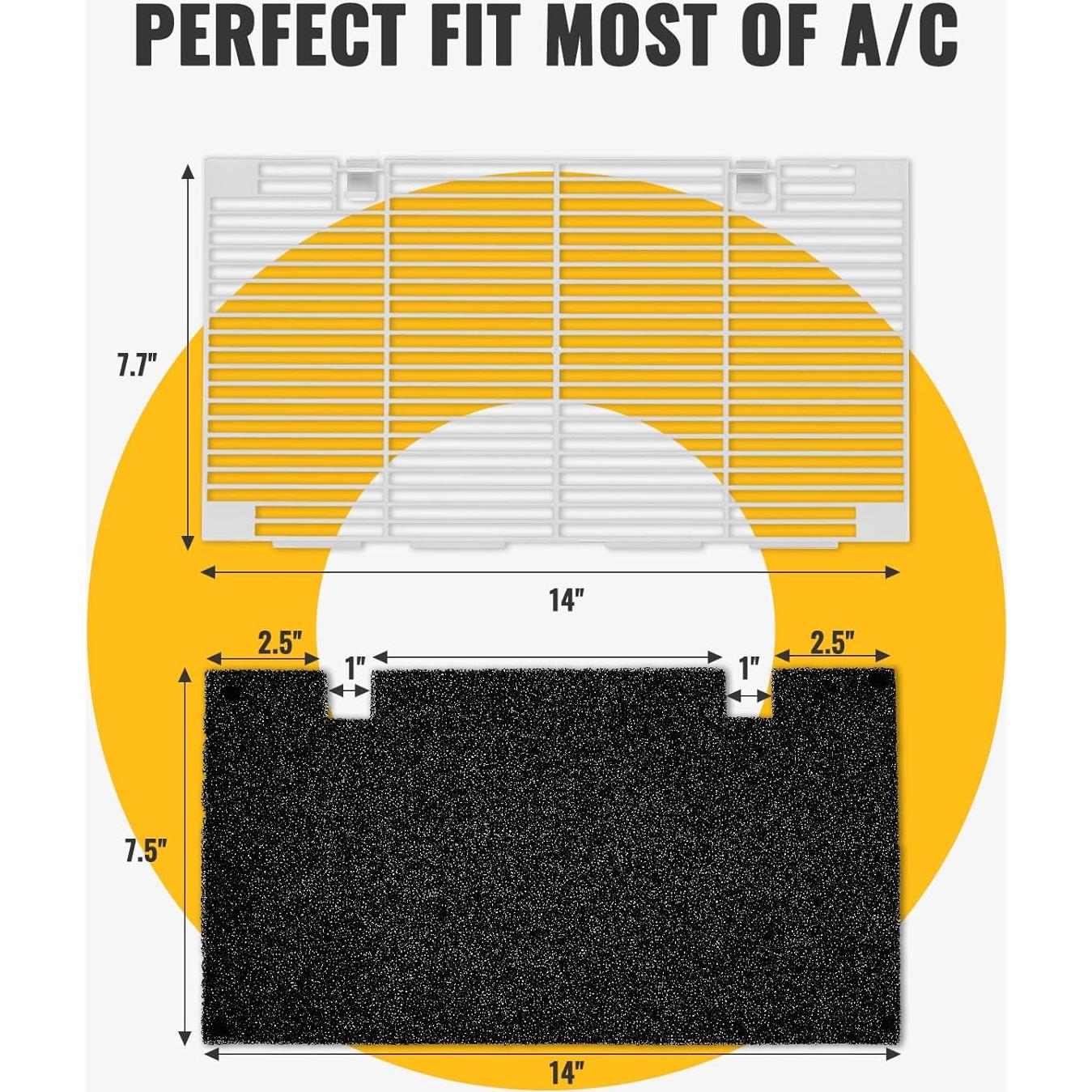 Rejilla de Aire Acondicionado BougeRV IRV088N con Filtro 7mm
