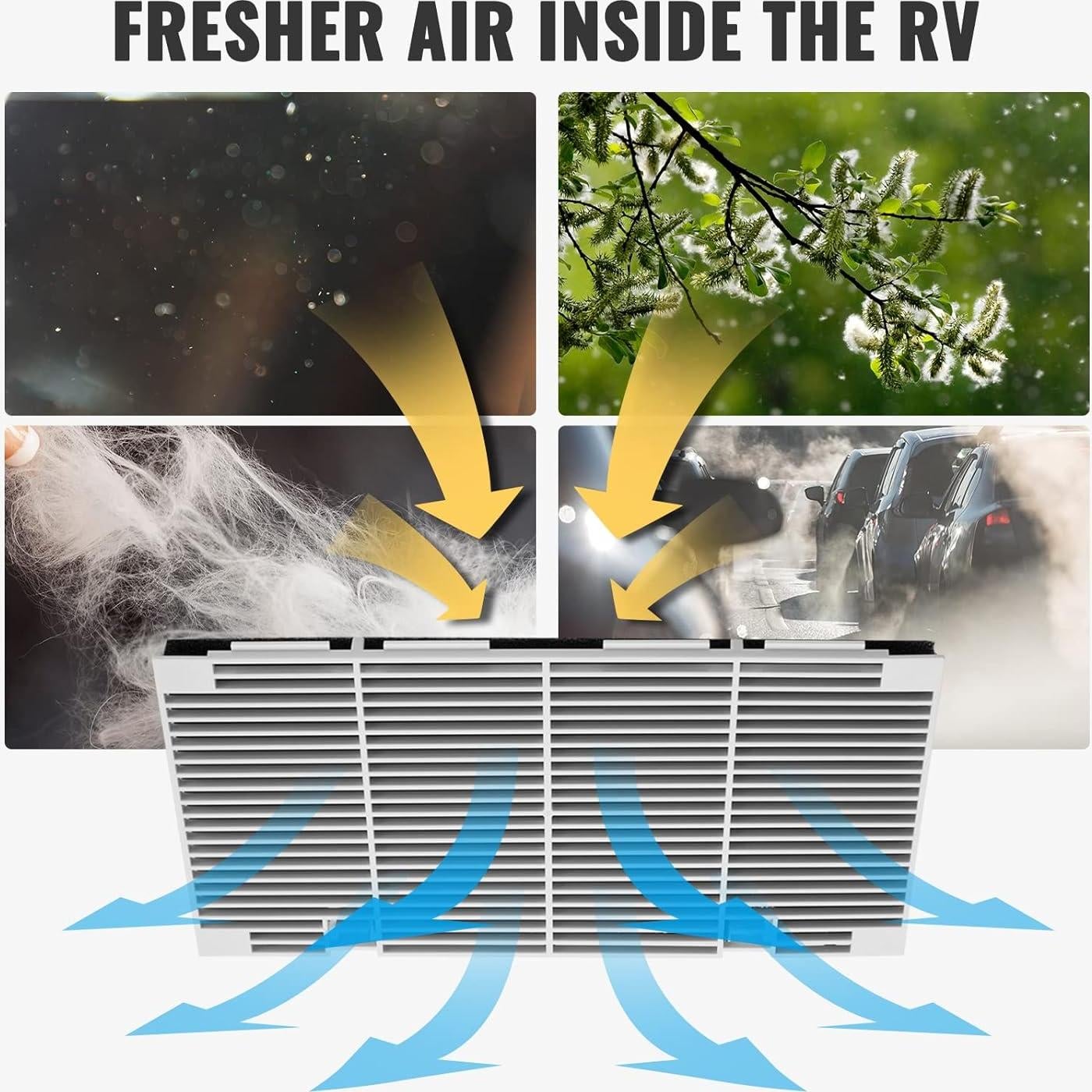 Rejilla de Aire Acondicionado BougeRV IRV088N con Filtro 7mm