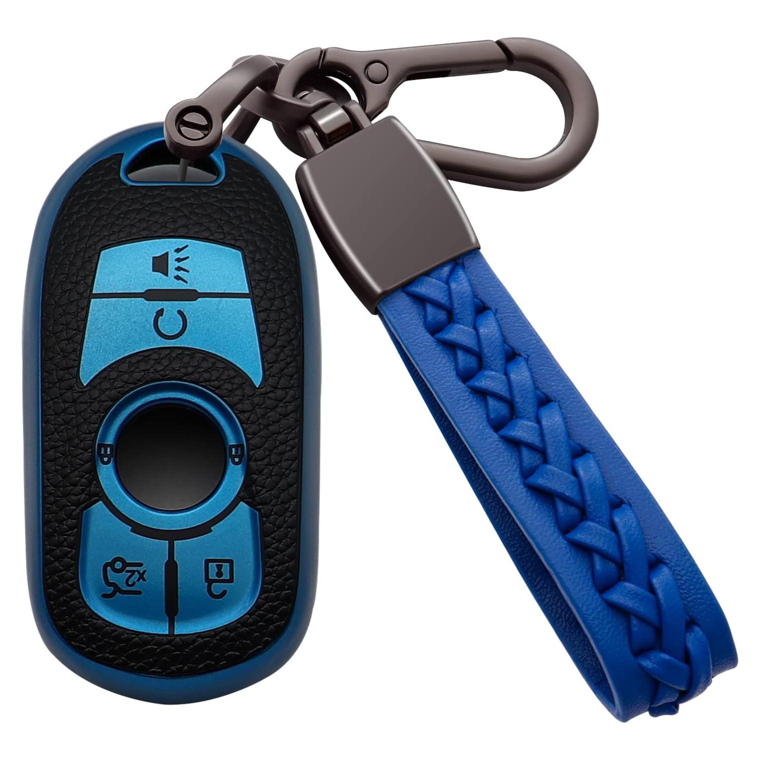 Funda de Llave Syodiesn TPU para Buick 2015-2023 6 Botones Azul