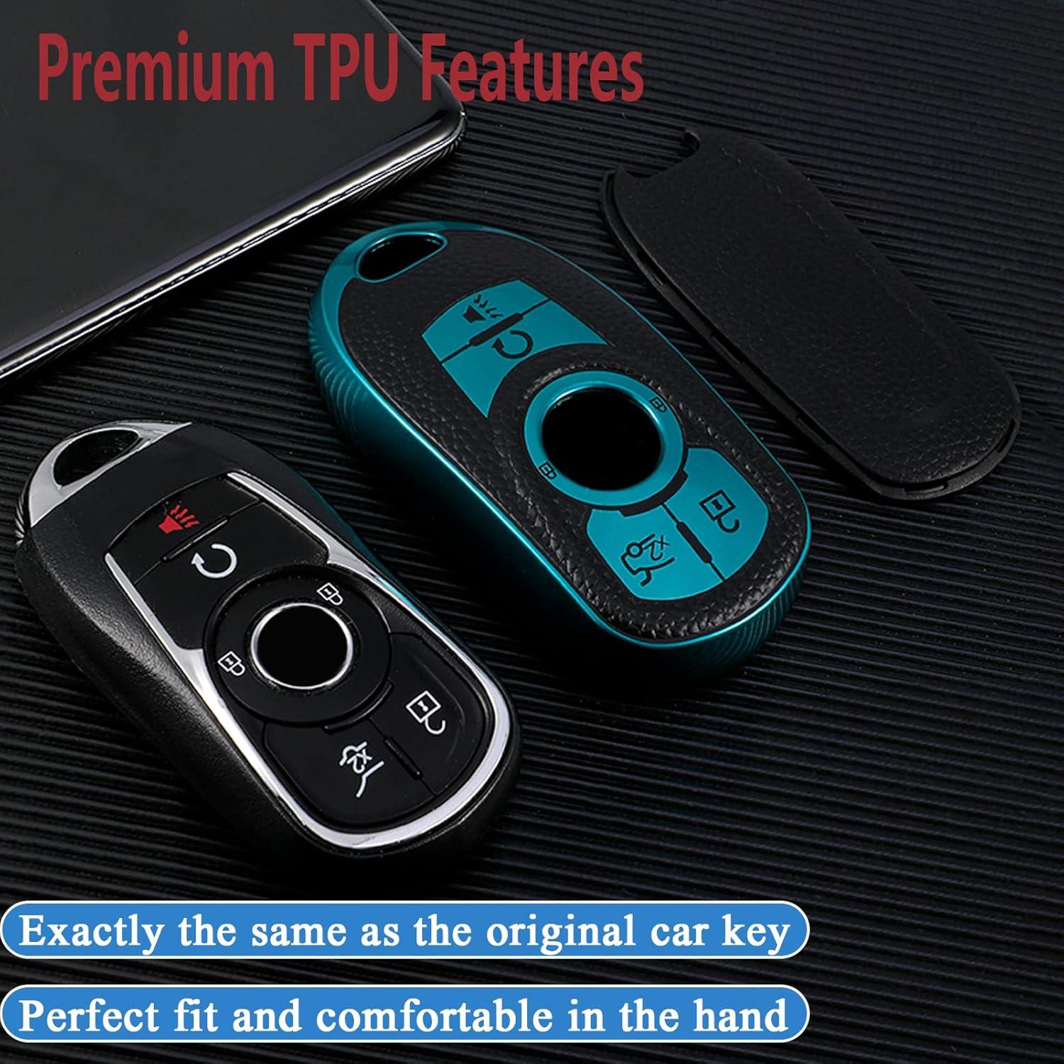 Funda de Llave Syodiesn TPU para Buick 2015-2023 6 Botones Azul