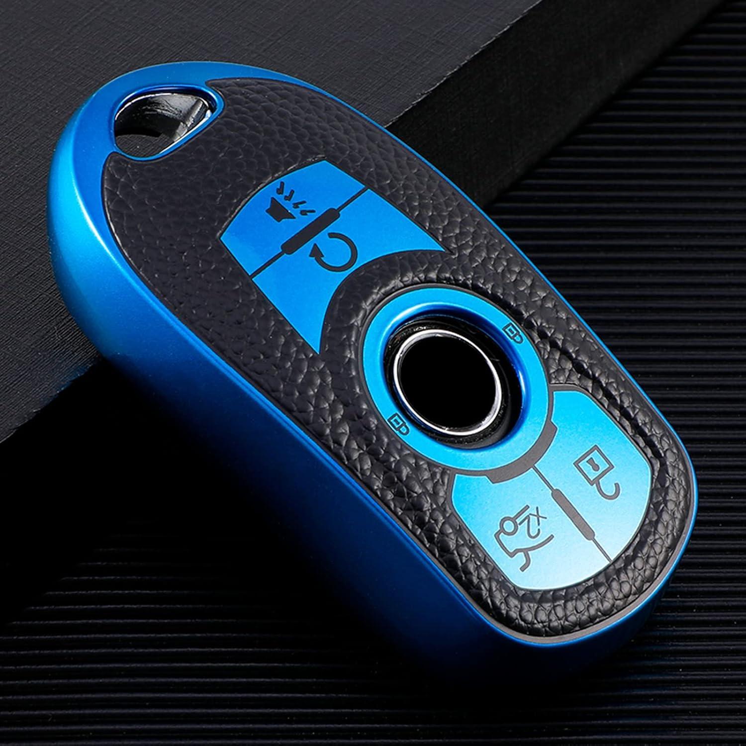 Funda de Llave Syodiesn TPU para Buick 2015-2023 6 Botones Azul