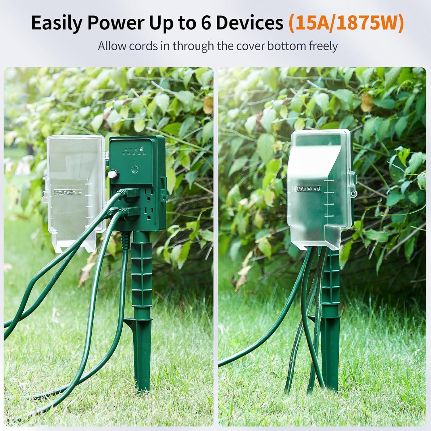 Temporizador de Estaca SURAIELEC 6 Salidas 1.83m Exterior