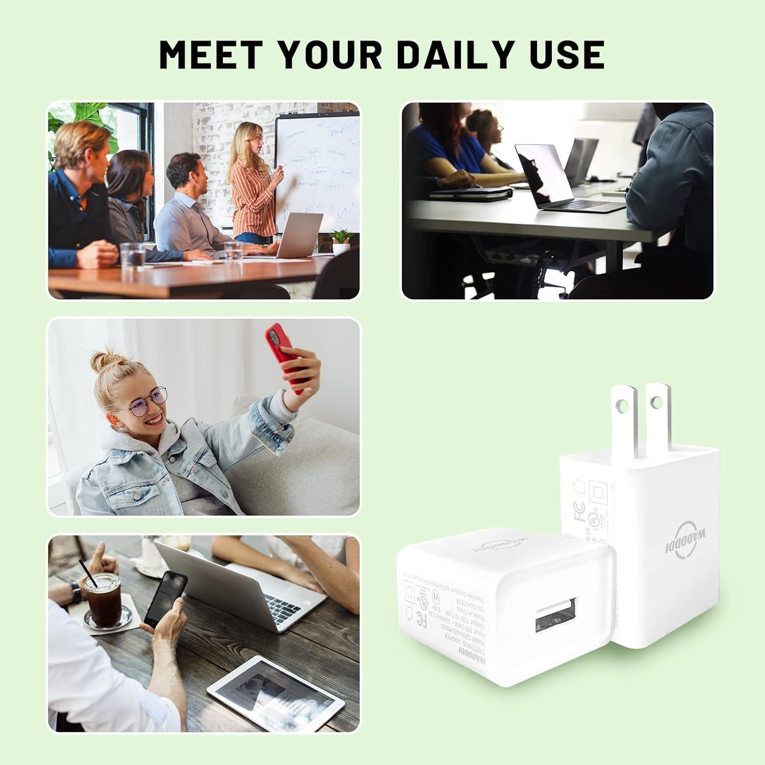 Cargador de Pared USB 5V 1A WADDDDI - Adaptador Portátil Negro