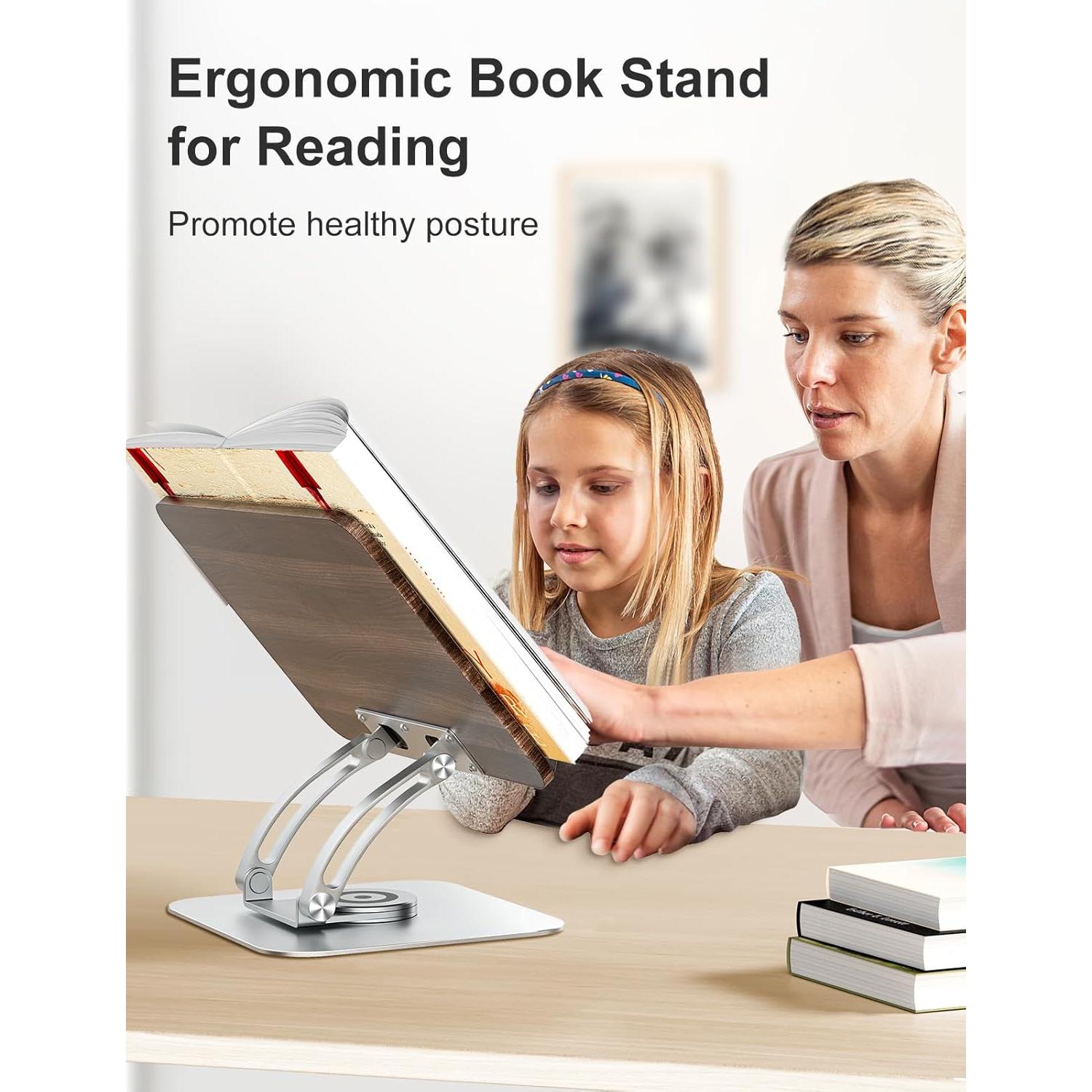 Soporte de Libro Tounee RS03 Ajustable 360° Plata