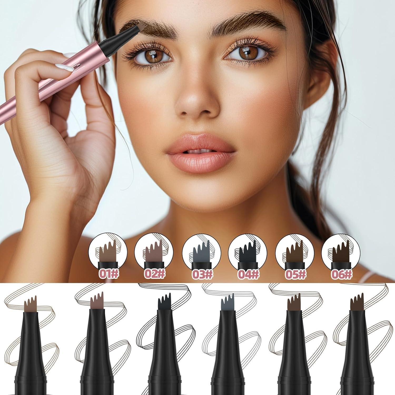 Lápiz de Cejas Mágico Liayozl Impermeable Punta 4 Dientes
