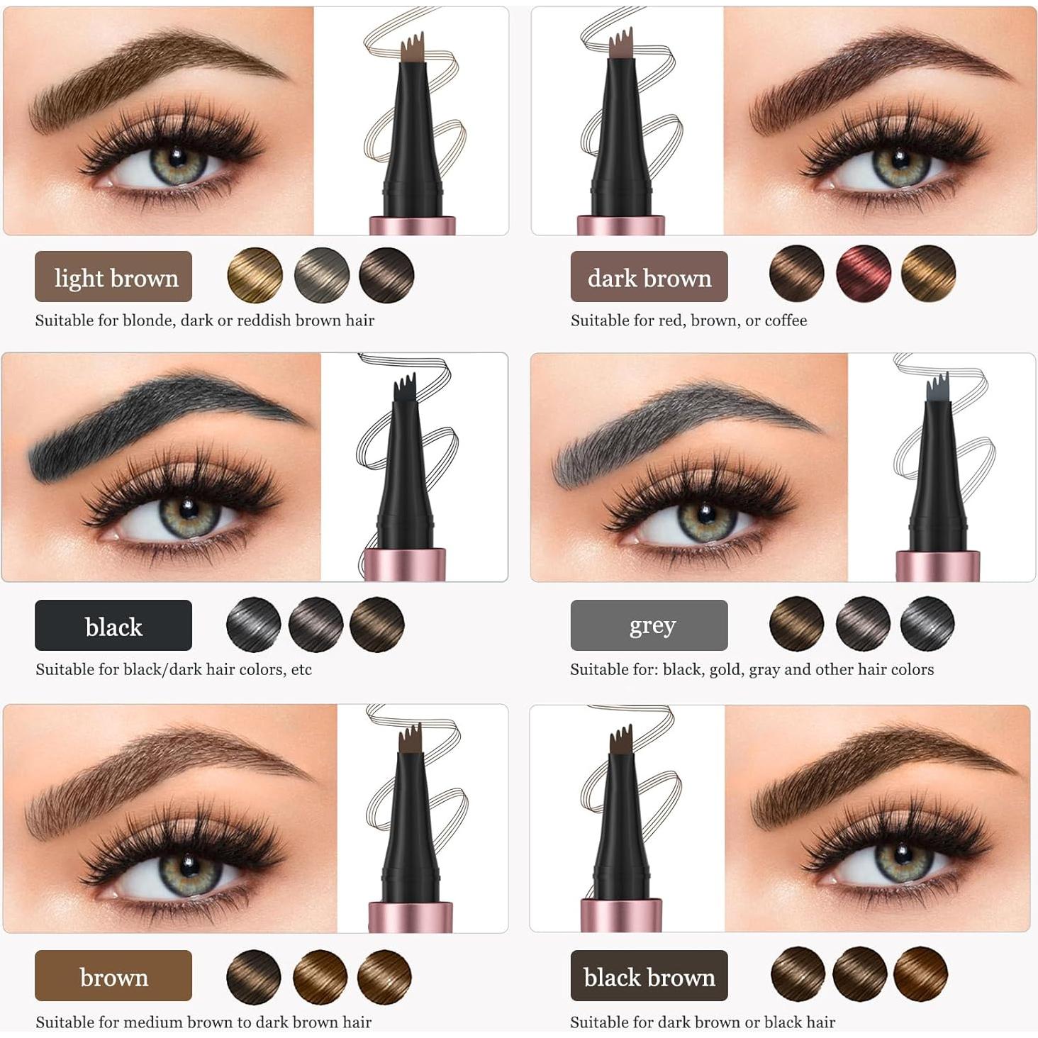 Lápiz de Cejas Mágico Liayozl Impermeable Punta 4 Dientes