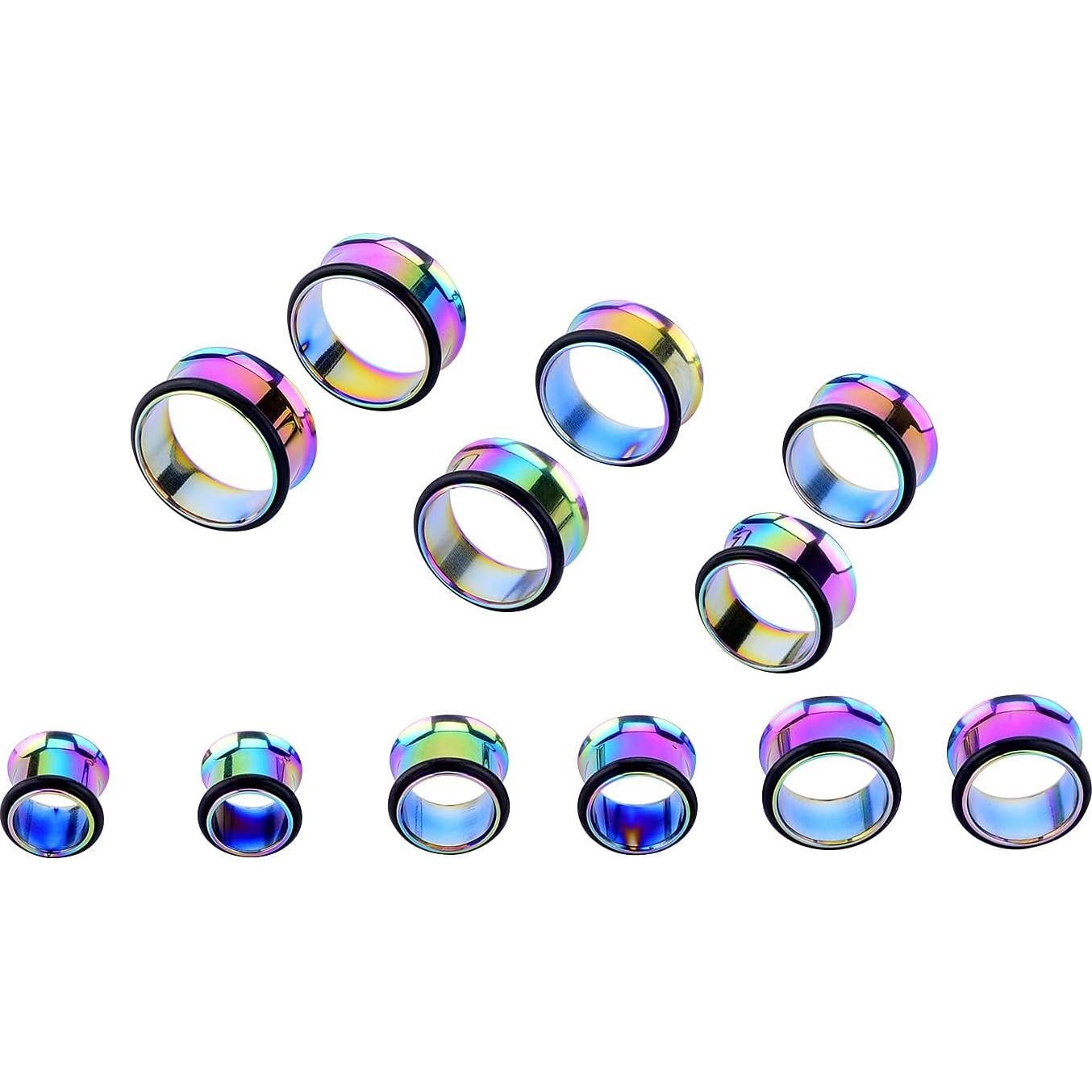 Kit de Estiramiento de Orejas 24 Piezas Acrílico y Acero 10-20MM