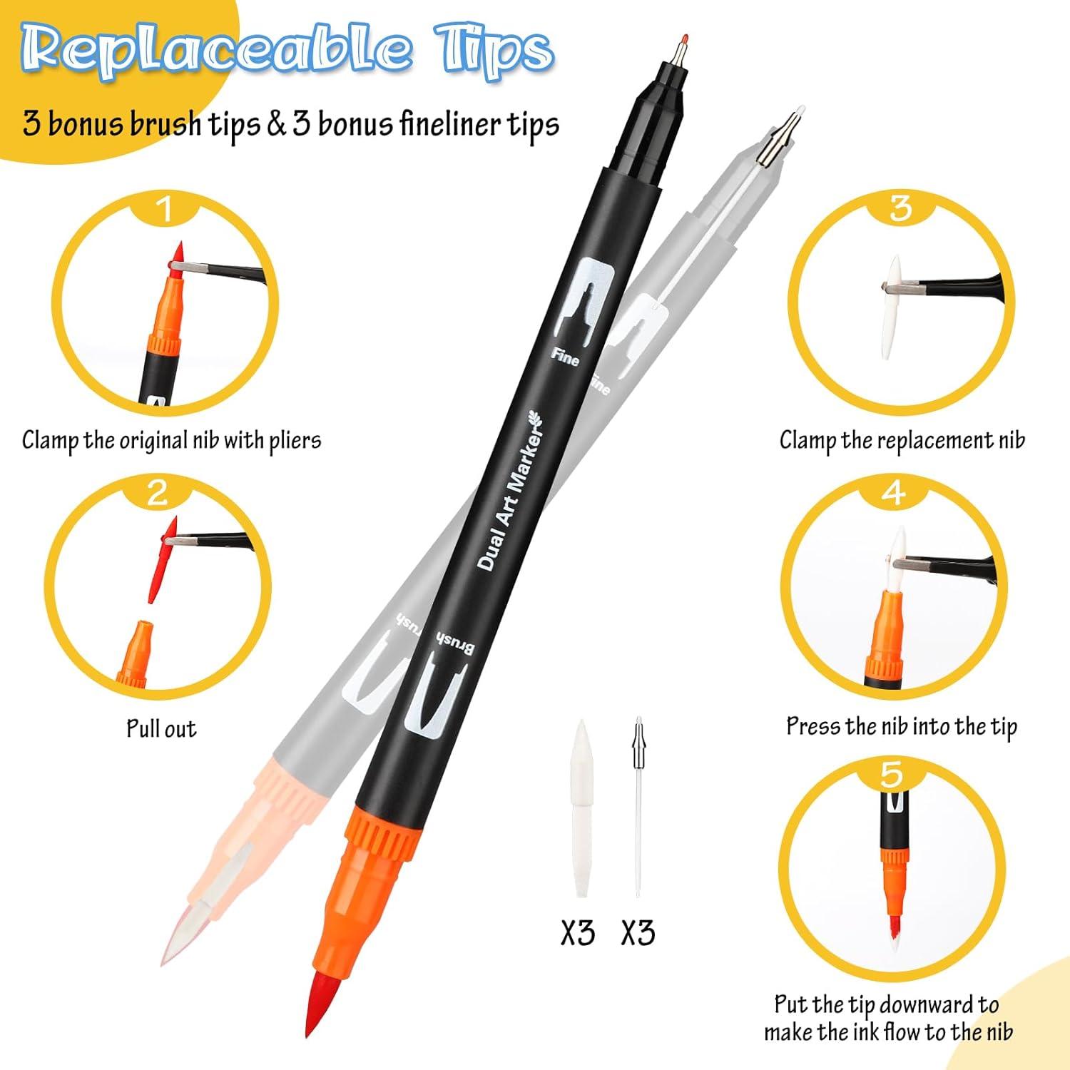 Set de 72 Marcadores de Punta Doble Mzh Art Multicolor