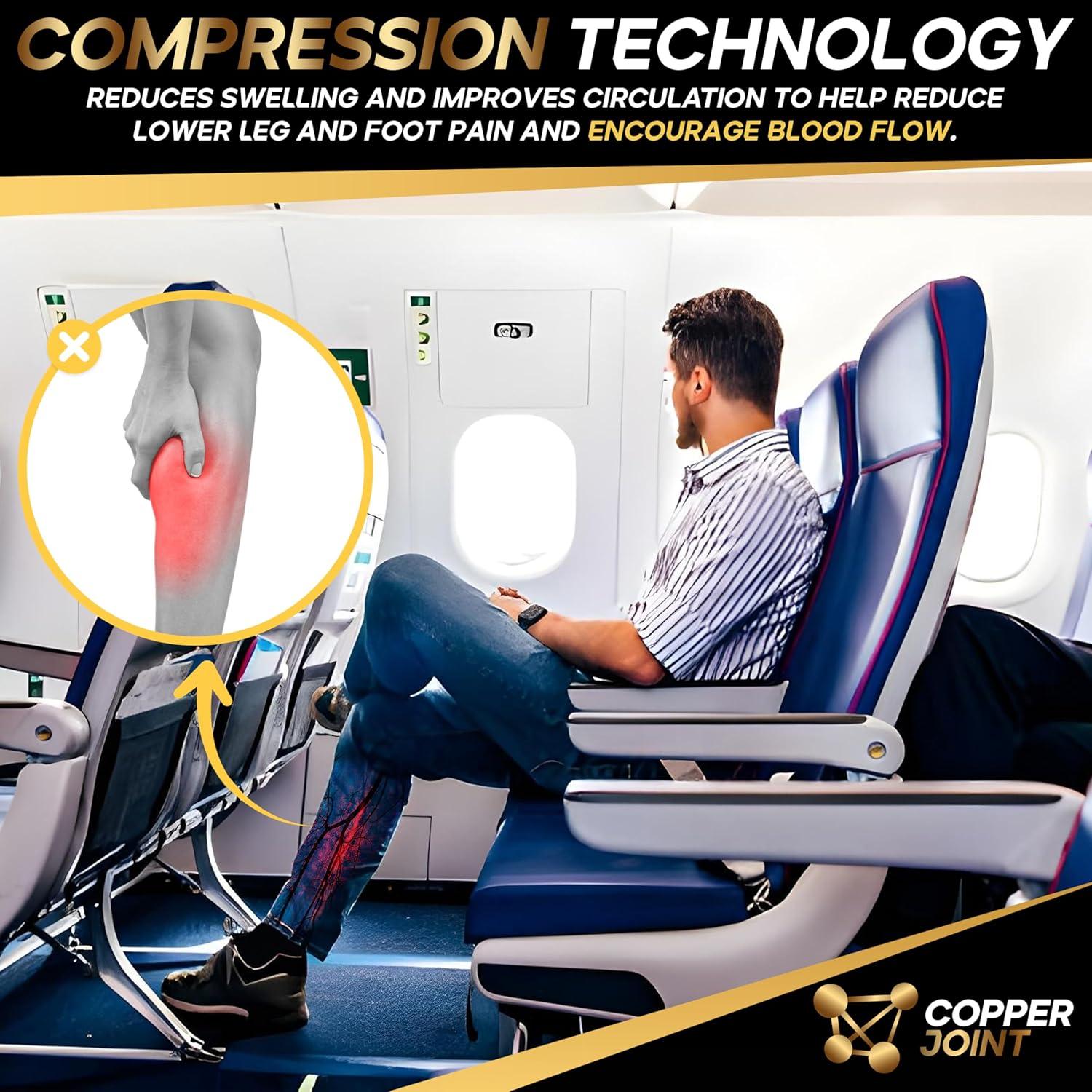 Calcetines de Compresión CopperJoint para Hombre y Mujer - Negro