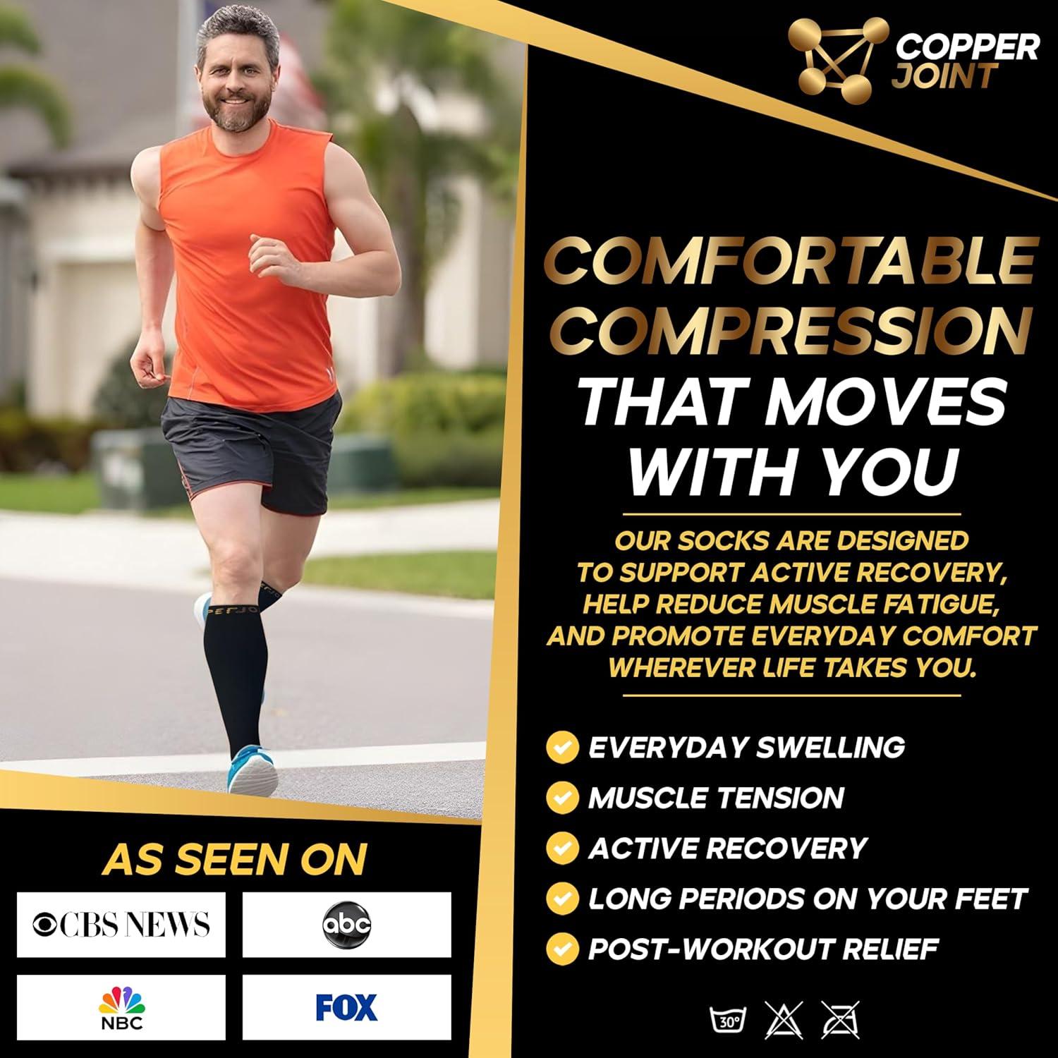 Calcetines de Compresión CopperJoint para Hombre y Mujer - Negro