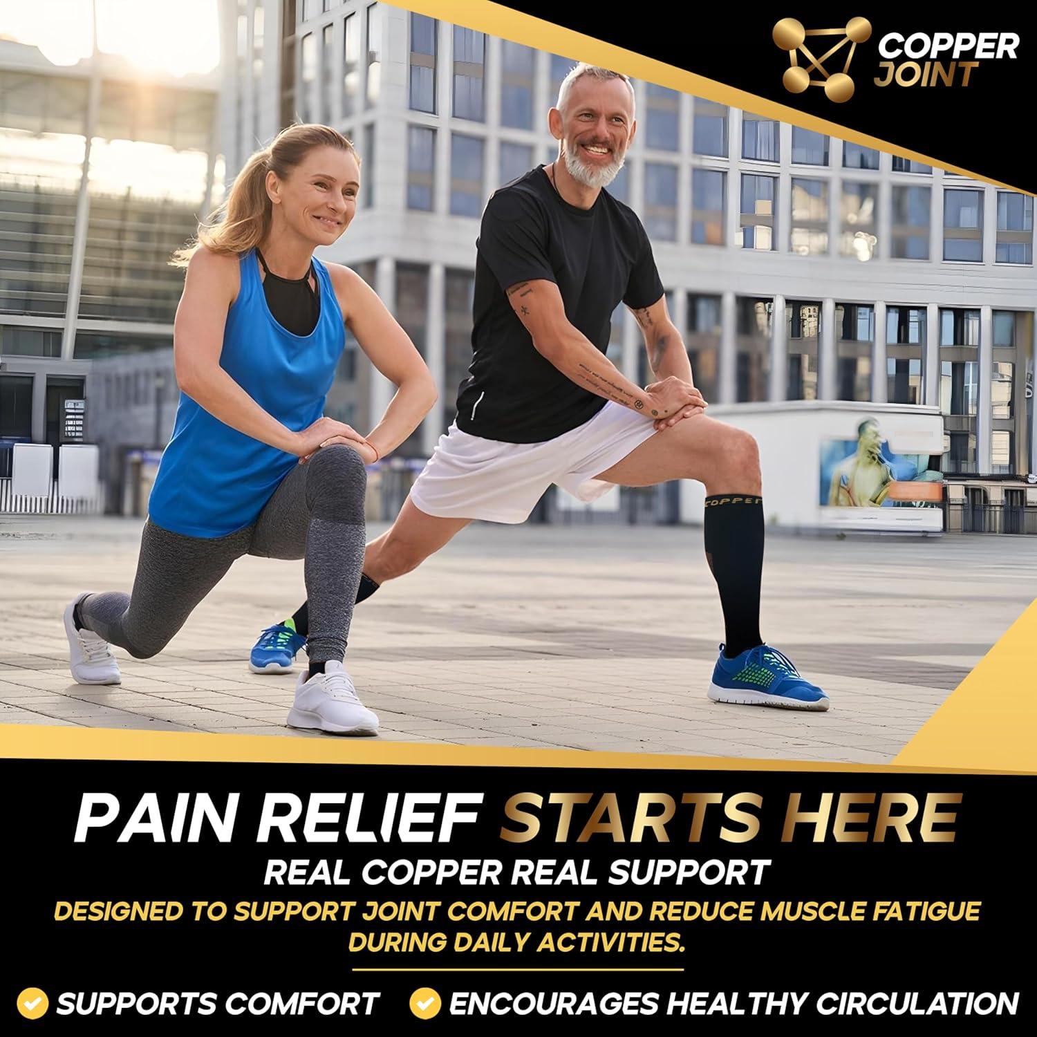 Calcetines de Compresión CopperJoint para Hombre y Mujer - Negro