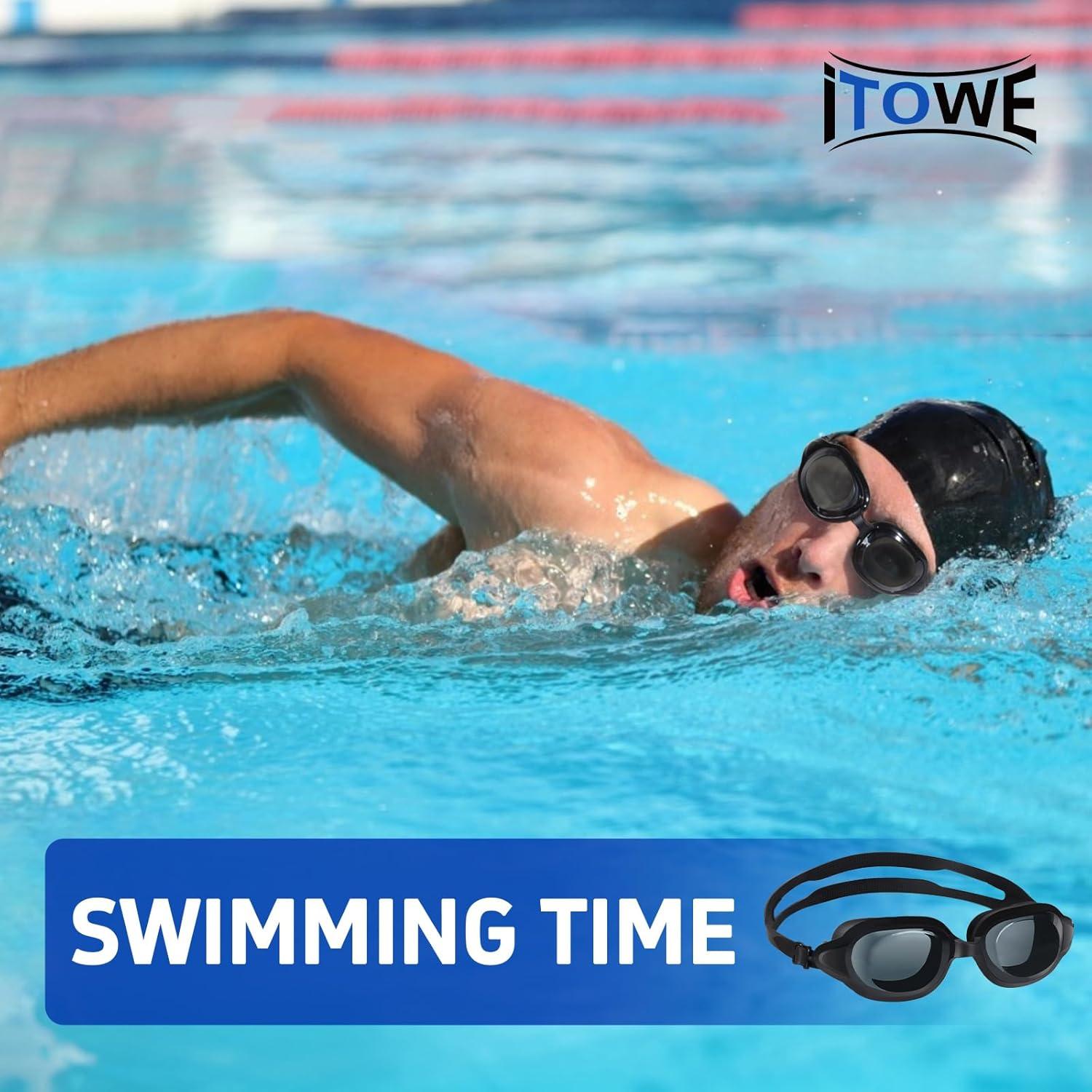 Gafas de natación iTOWE para adultos con protección UV y antiempañamiento