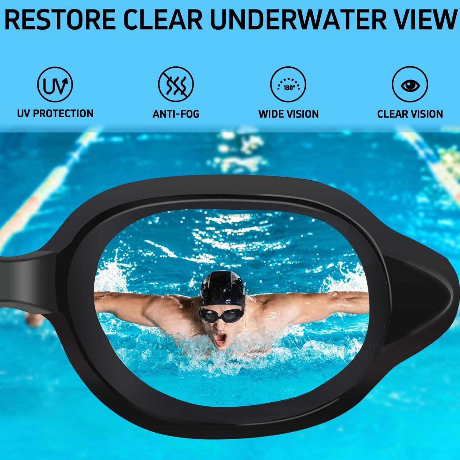 Gafas de natación iTOWE para adultos con protección UV y antiempañamiento