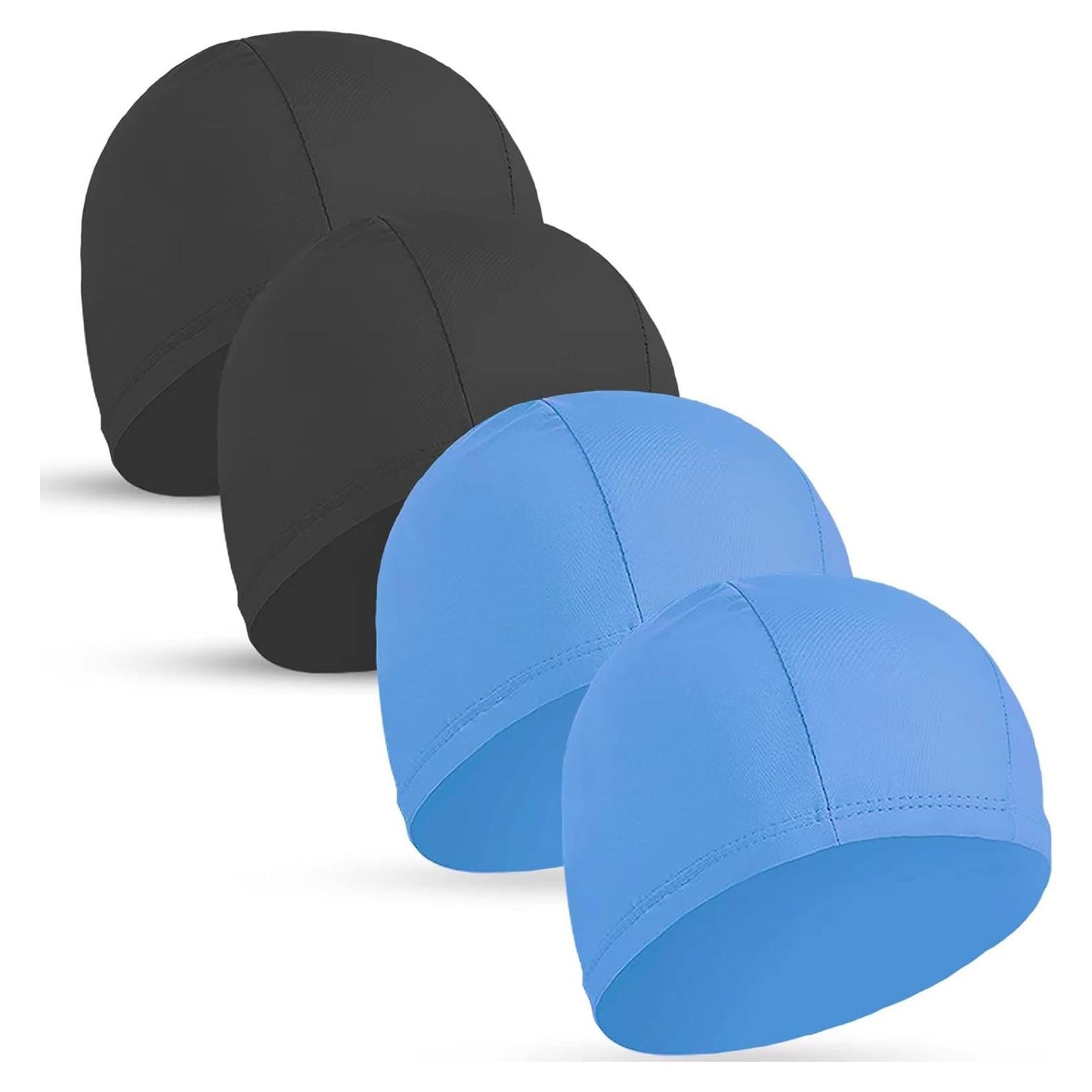 4 Gorras de Natación Elásticas Wholelovein - Unisex, Nylon