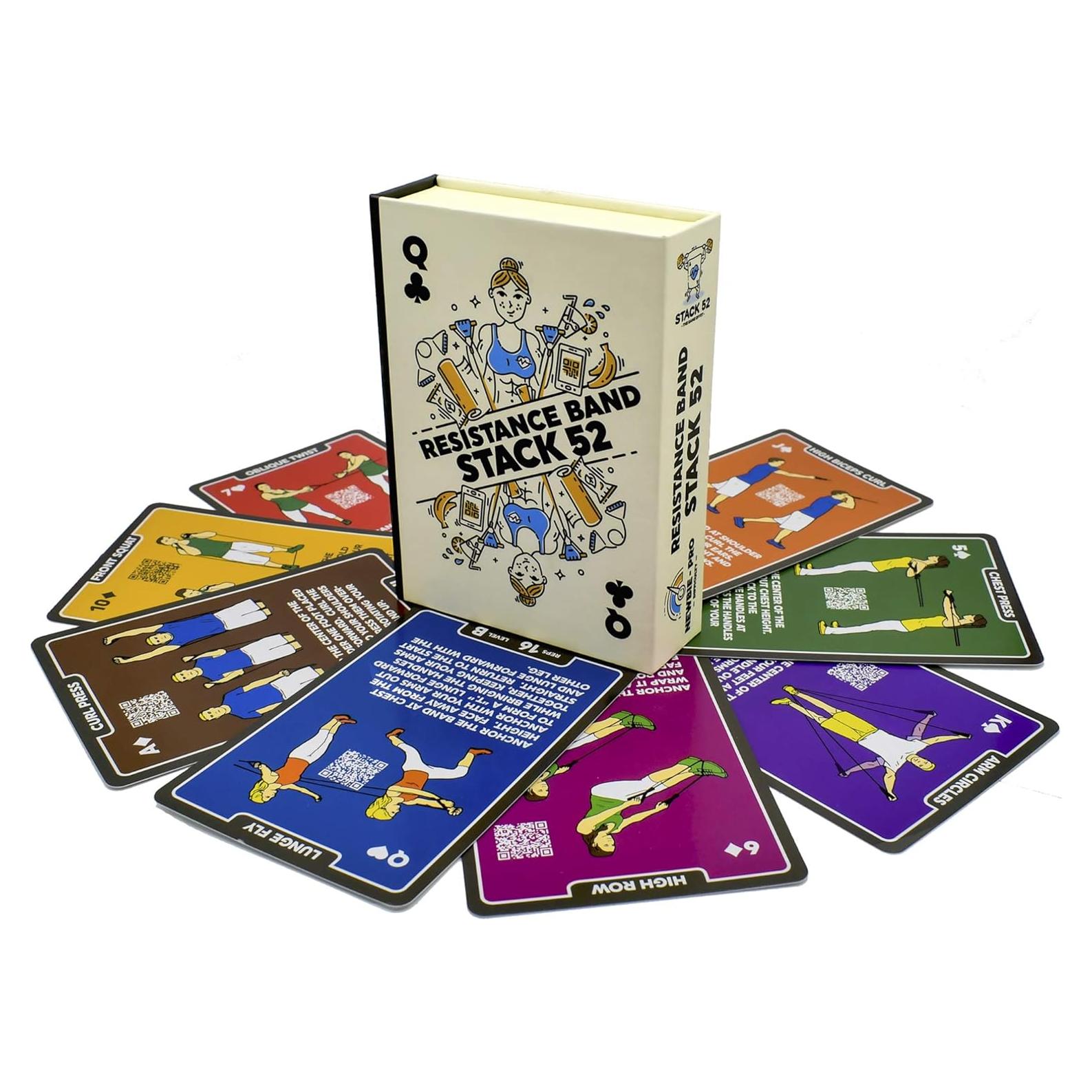Tarjetas de Ejercicio con Banda de Resistencia Stack 52 - 52 Ejercicios