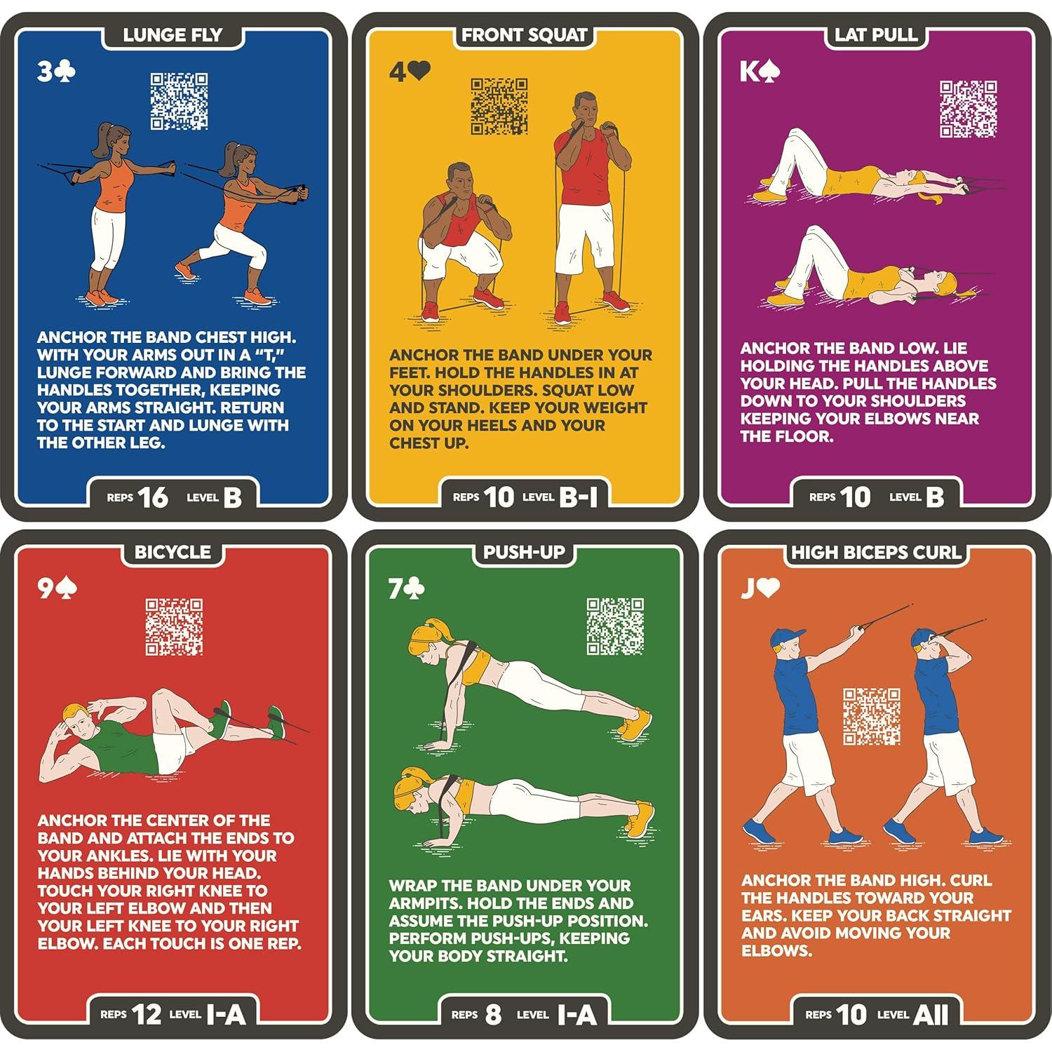 Tarjetas de Ejercicio con Banda de Resistencia Stack 52 - 52 Ejercicios