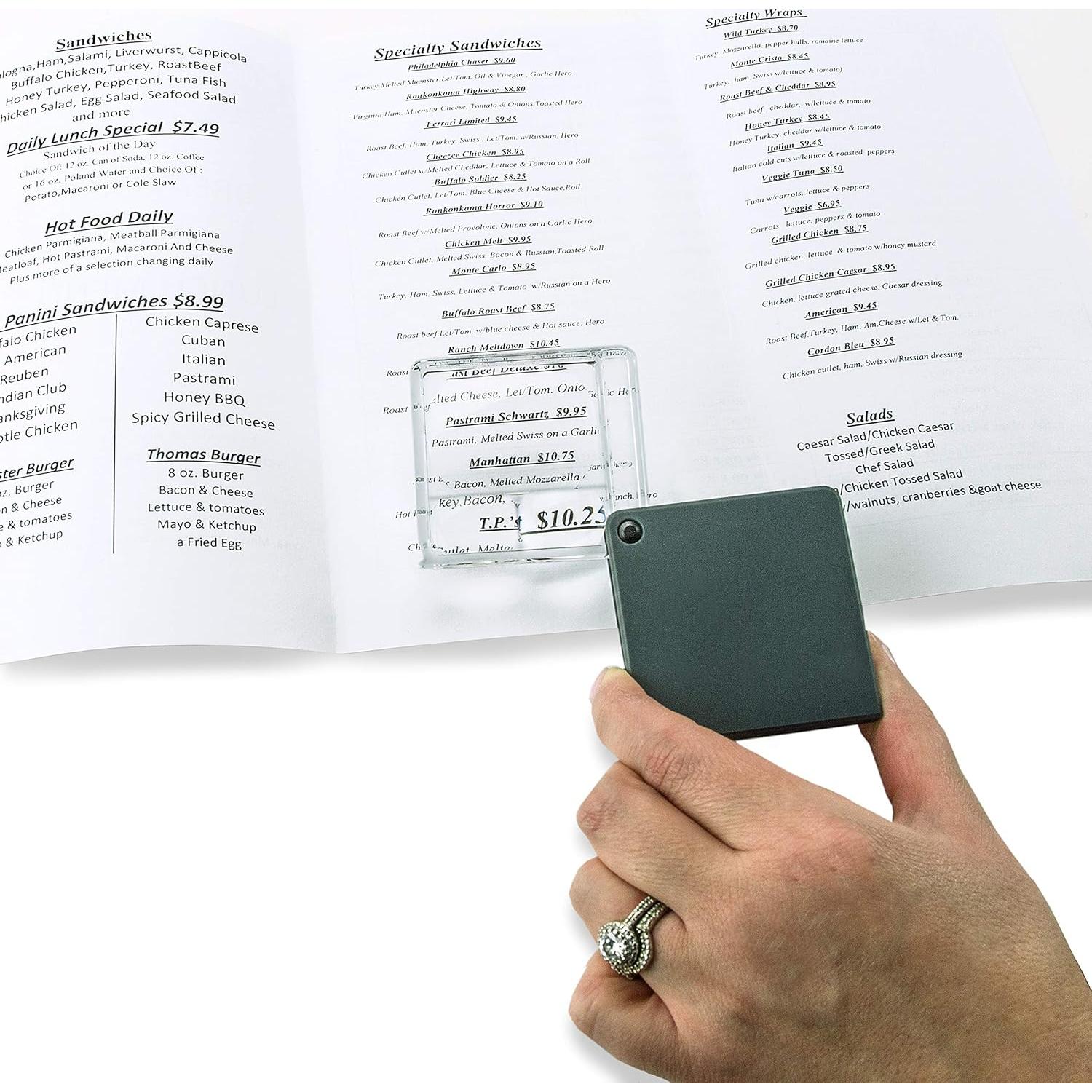 Lupa Plegable Carson MagniFlip Plus 2.5x/5x/7x - Set de 4