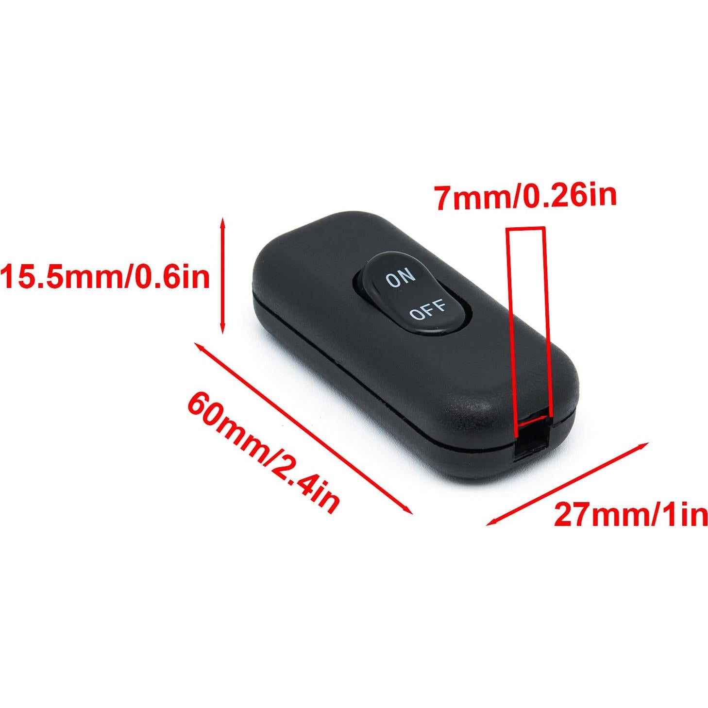 Interruptor de Cable en Línea Surf Turtle 2-Pack Negro 6A 250V