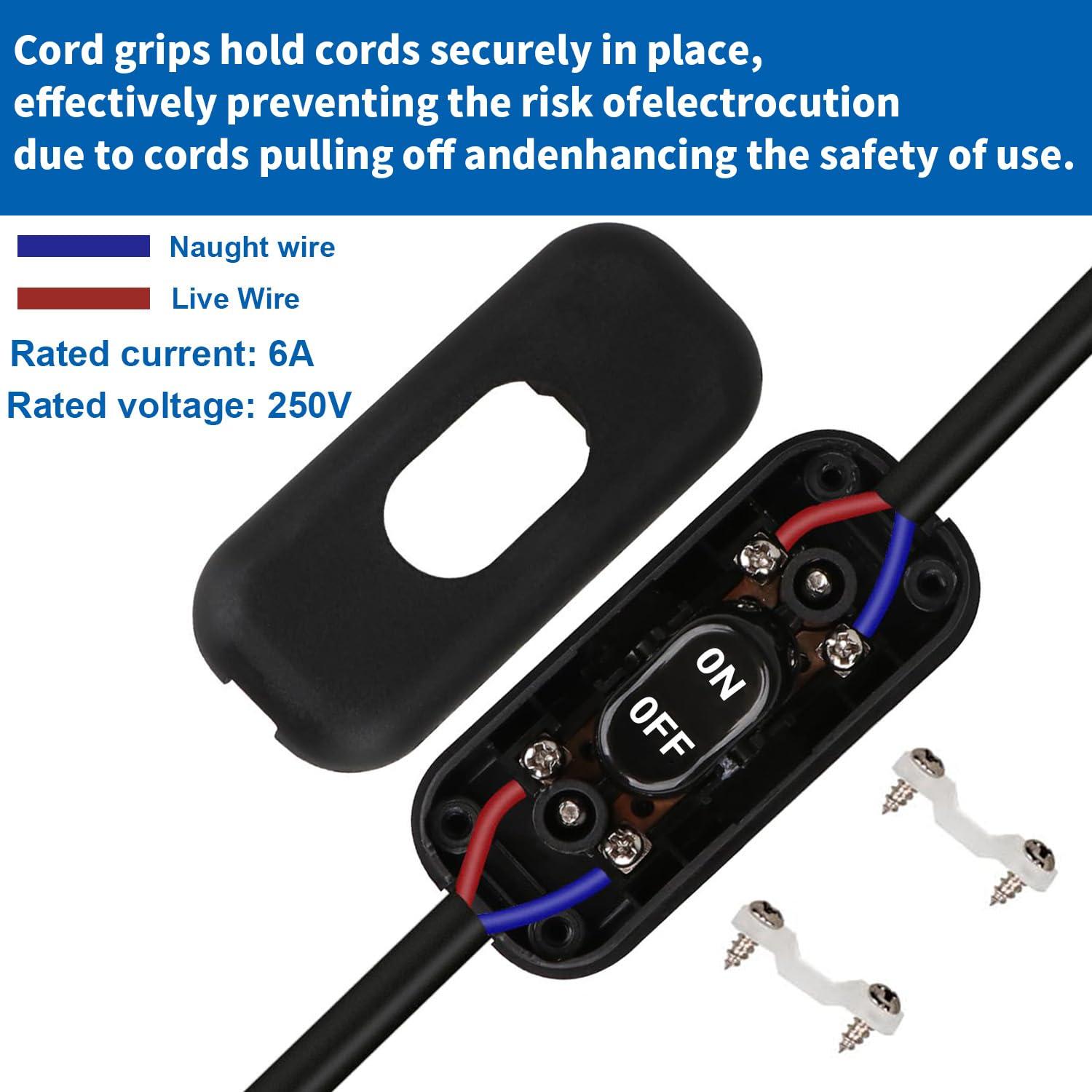 Interruptor de Cable en Línea Surf Turtle 2-Pack Negro 6A 250V