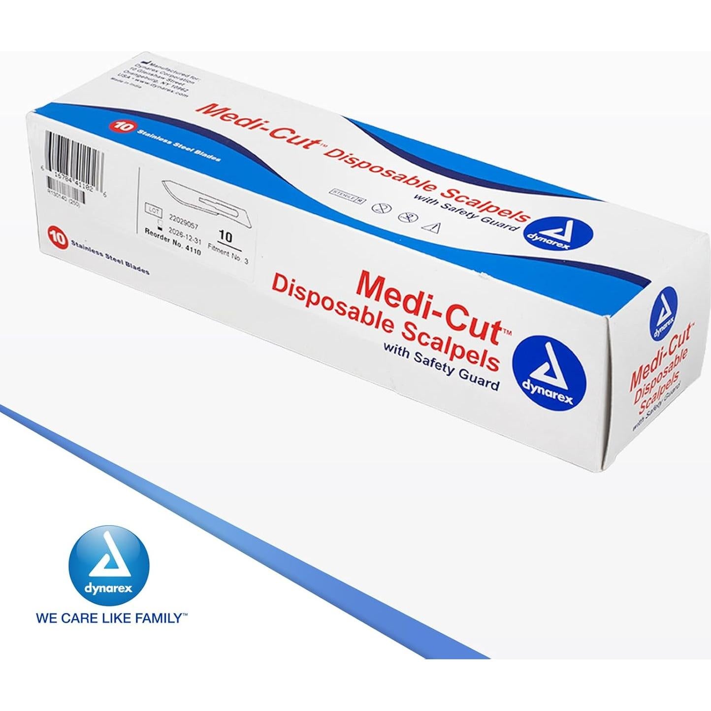 Bisturí Desechable Dynarex Medi-Cut Acero Inoxidable #10