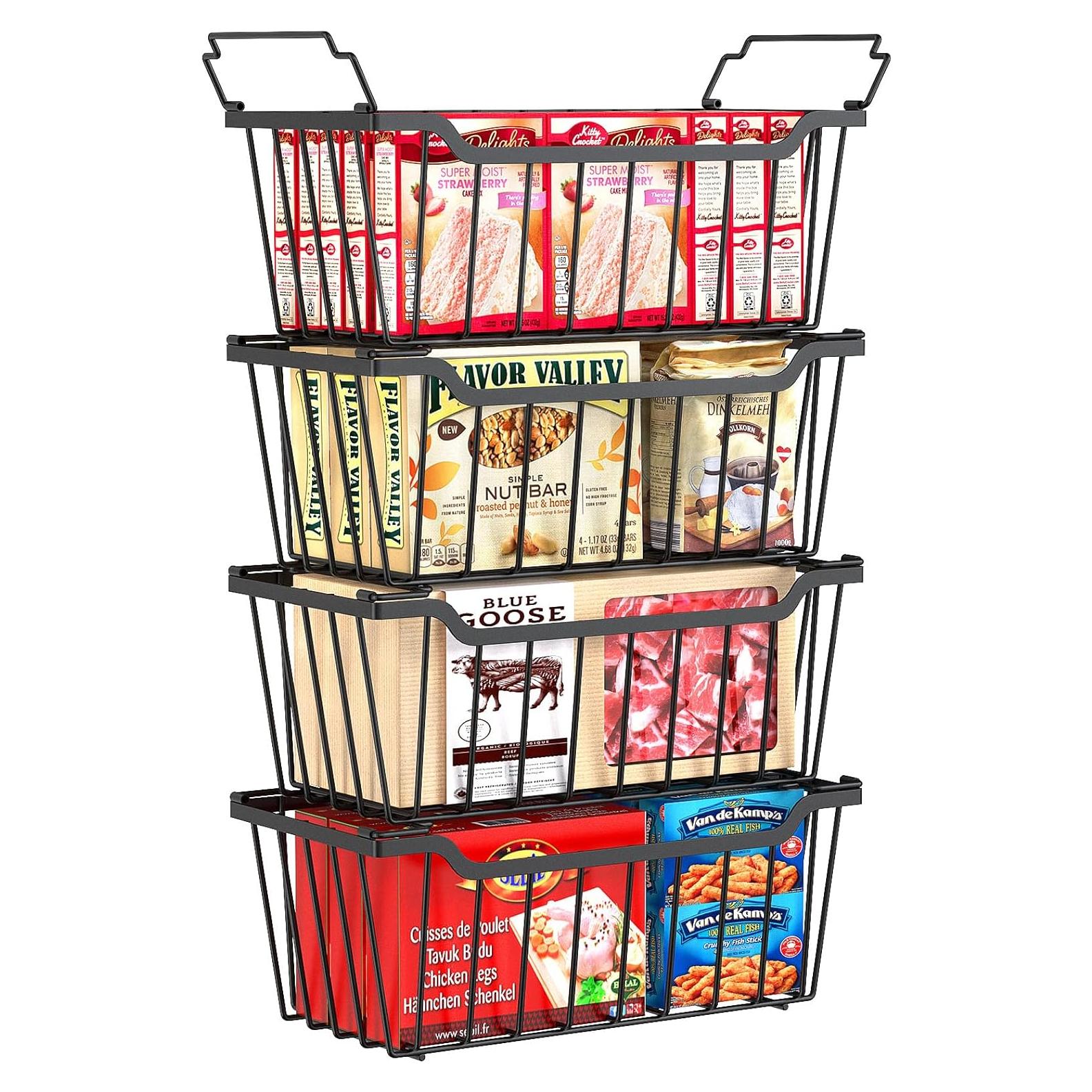 Cajas Organizadoras para Congelador Sunally, Paquete de 4, Metal