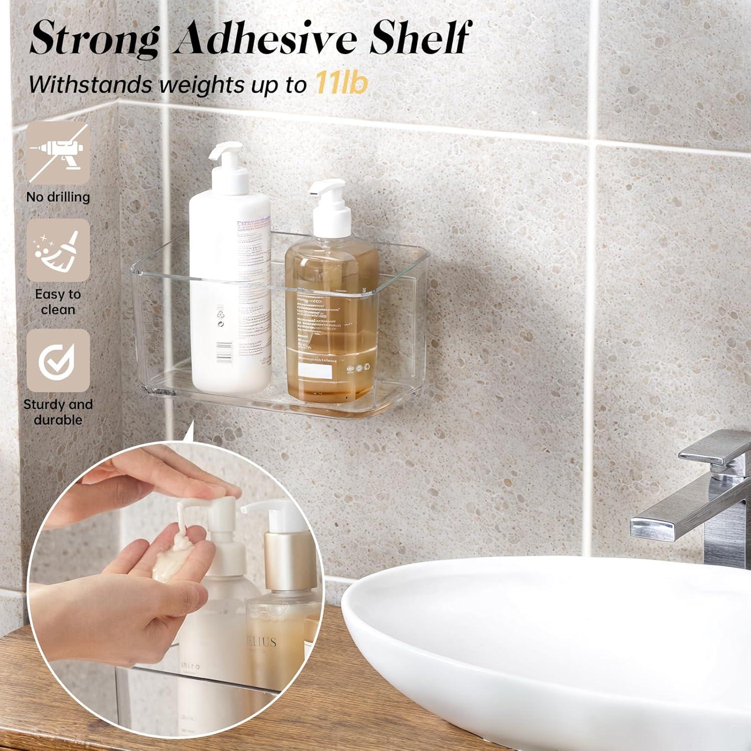 Estantes de Ducha Adhesivos PAVSTINE - 2 Paquete, 17.5x10x9.5cm