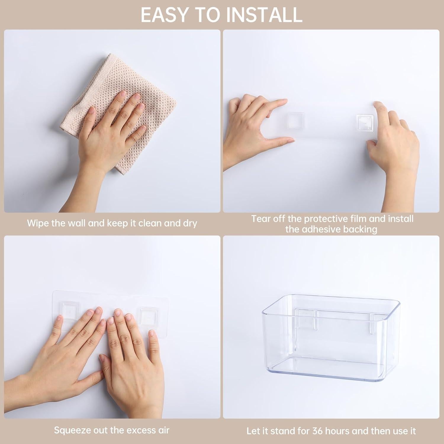 Estantes de Ducha Adhesivos PAVSTINE - 2 Paquete, 17.5x10x9.5cm