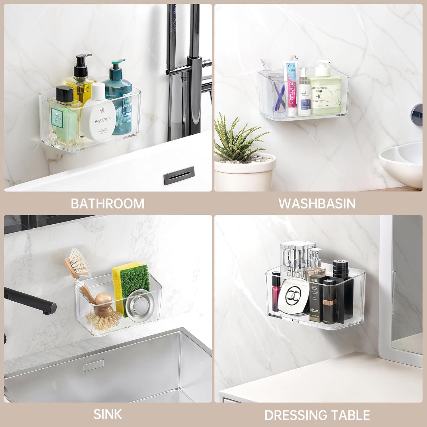 Estantes de Ducha Adhesivos PAVSTINE - 2 Paquete, 17.5x10x9.5cm