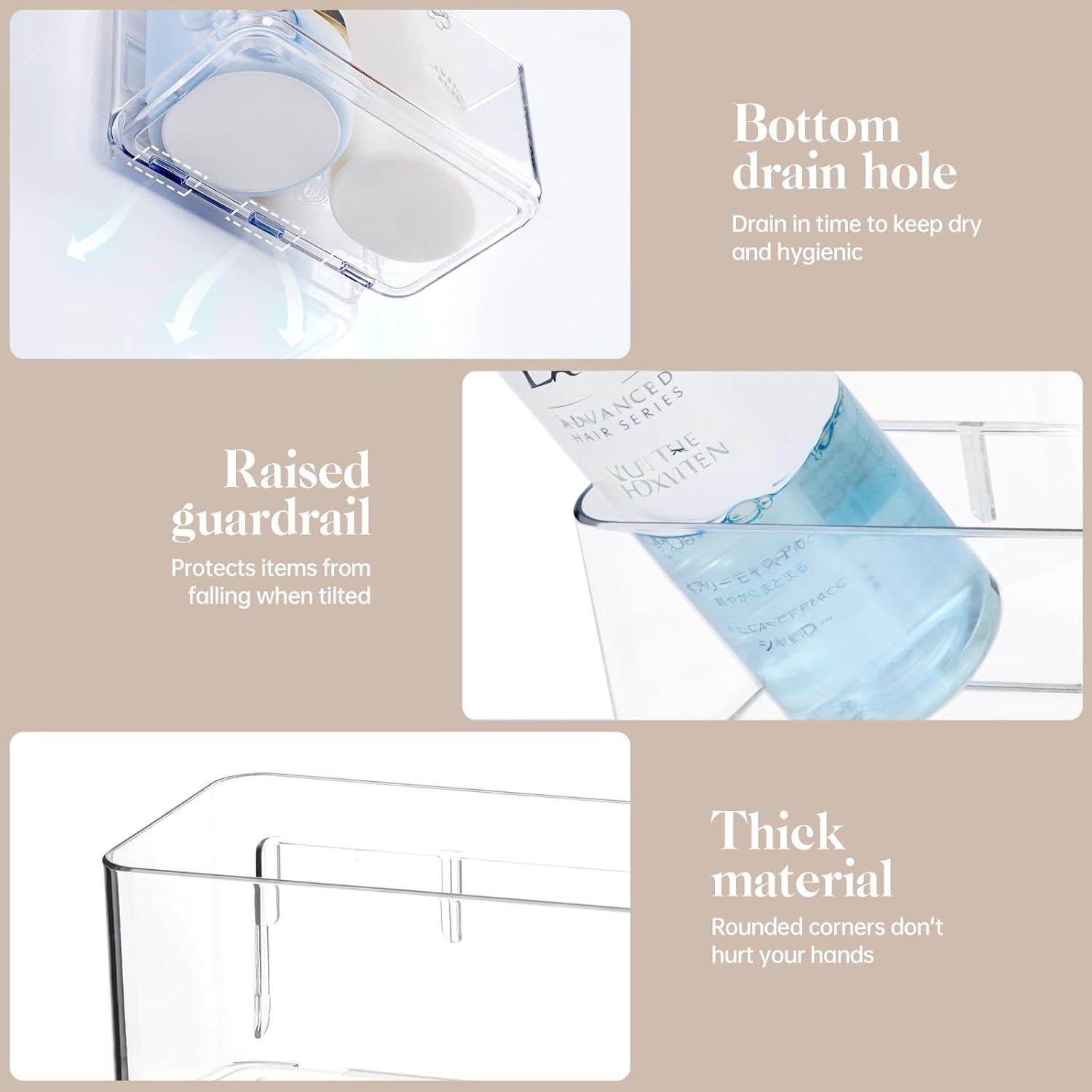 Estantes de Ducha Adhesivos PAVSTINE - 2 Paquete, 17.5x10x9.5cm