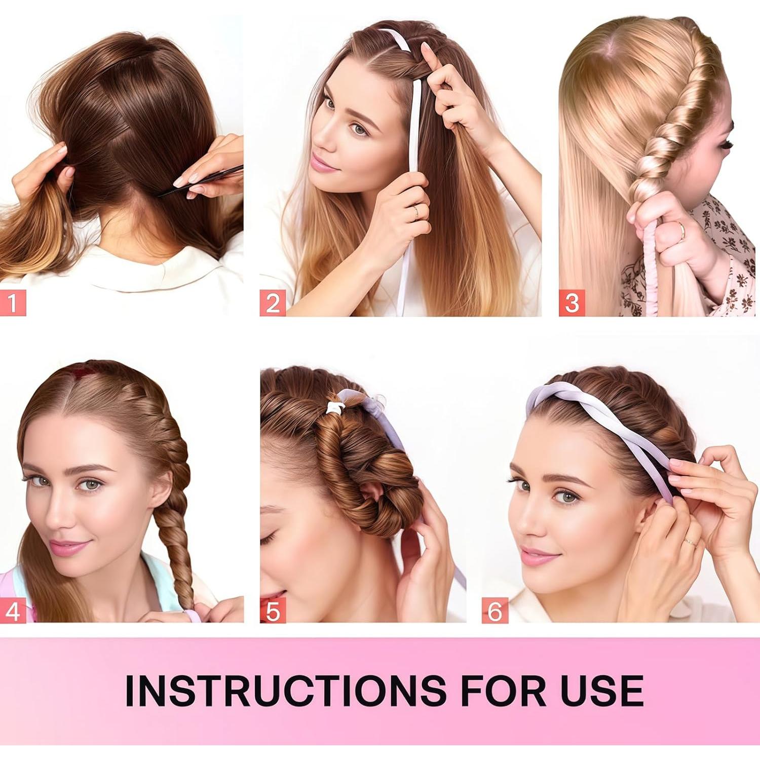 Diadema Rizador Sin Calor Lanzhire - Para Cabello Largo y Corto