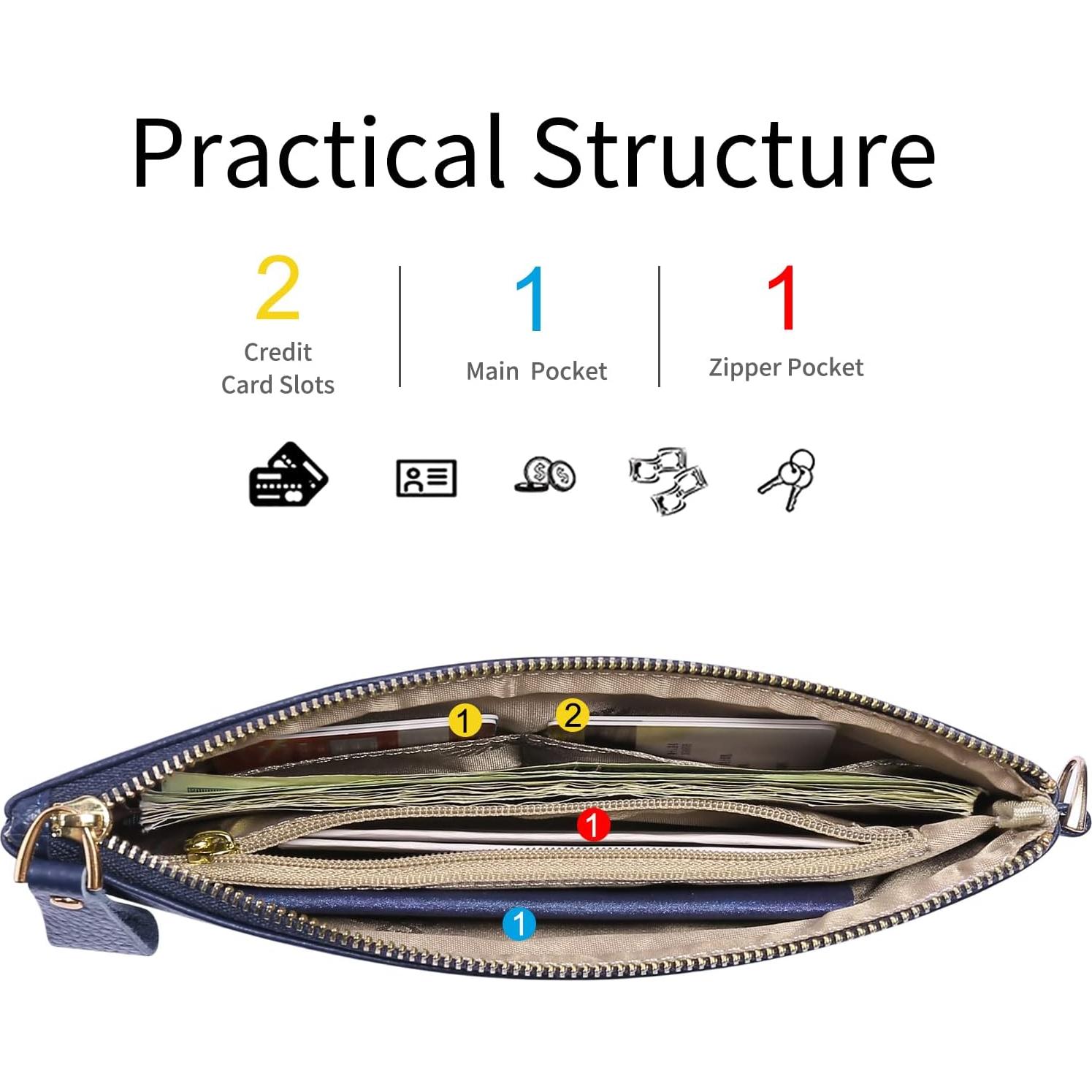 Cartera de Mano GOIACII para Mujeres de Cuero con Bloqueo RFID