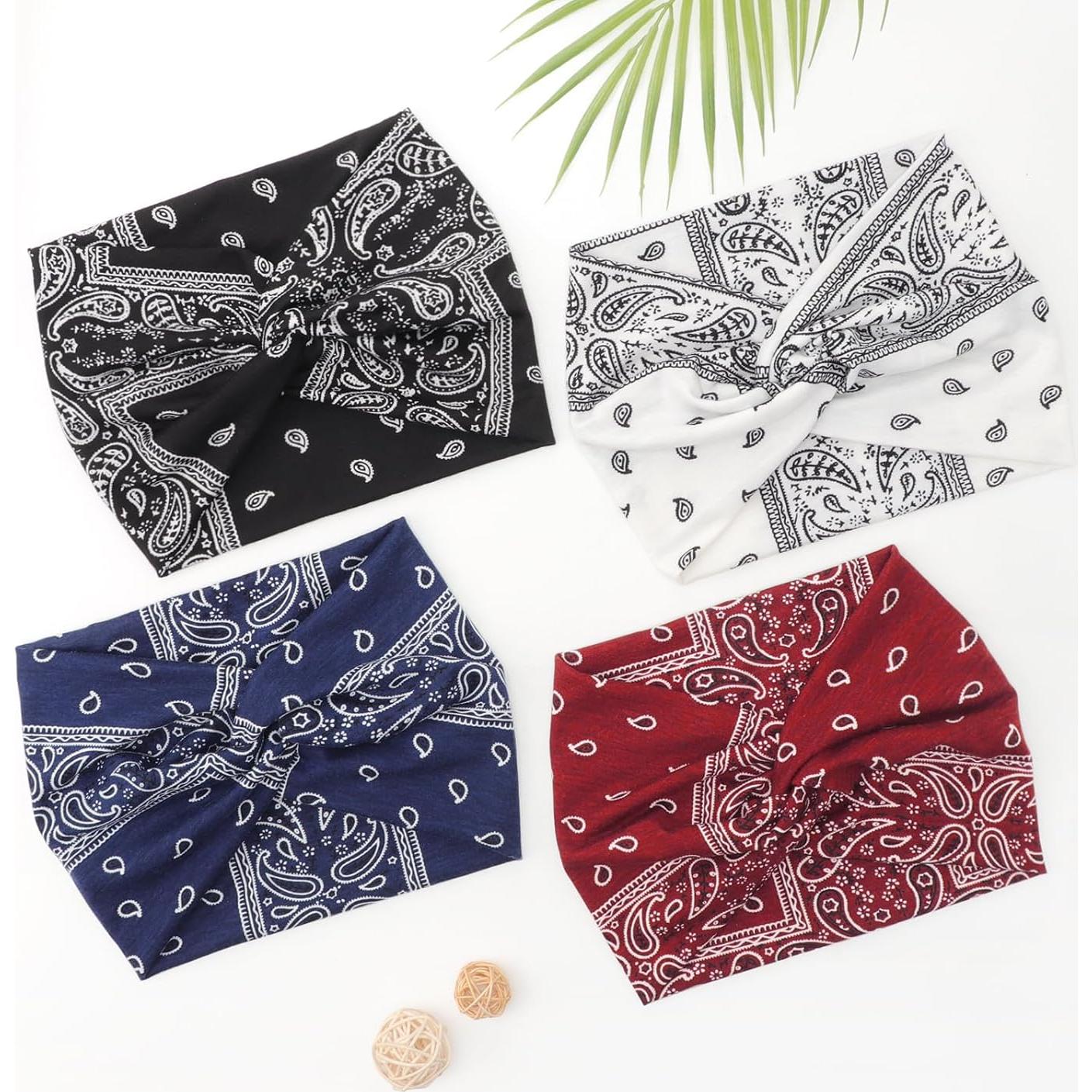 Diademas Turbante DRESHOW 4 Pcs para Mujeres - Amplias y Cómodas