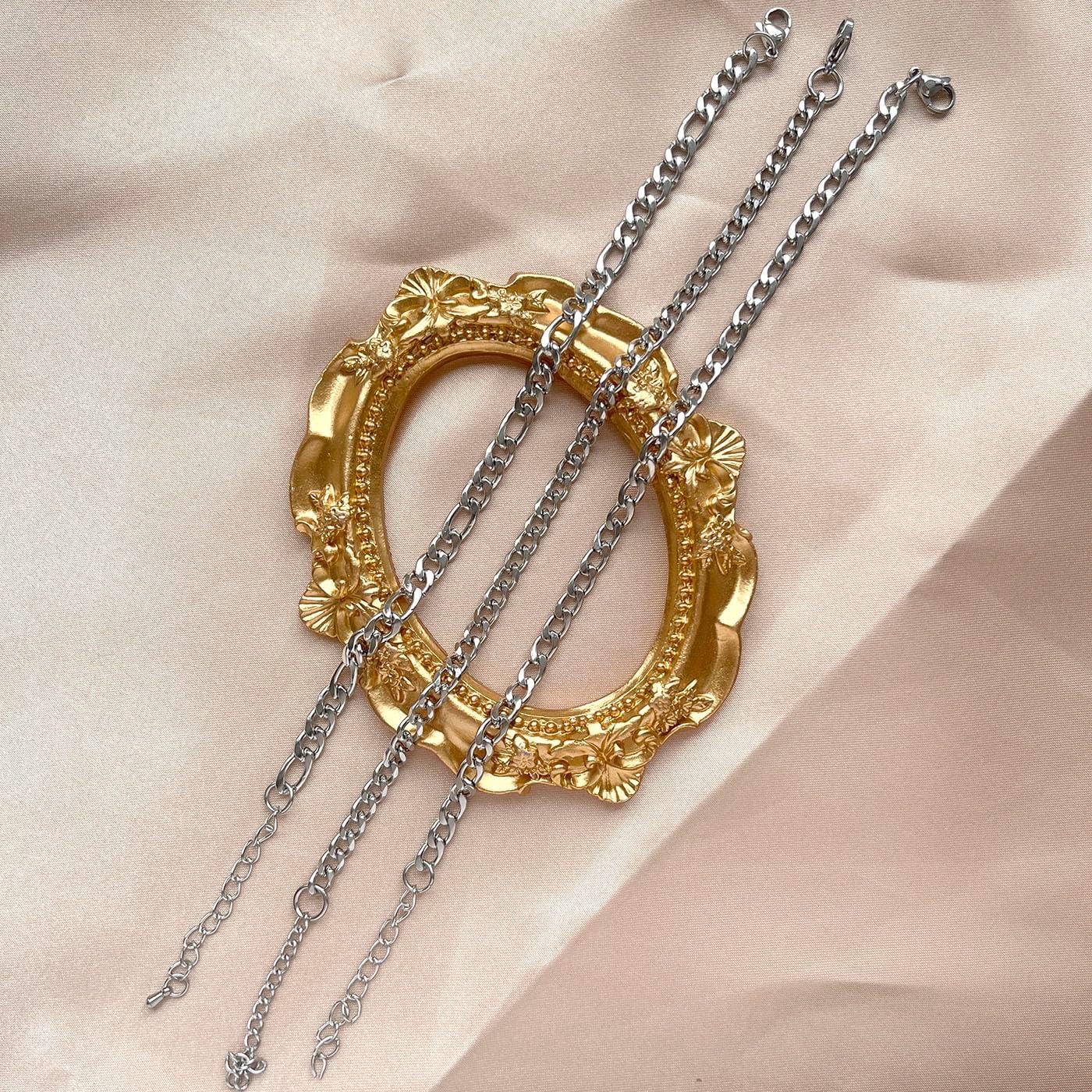 Pulsera de Tobillo de Plata Ajustable para Mujeres - Acero Inoxidable