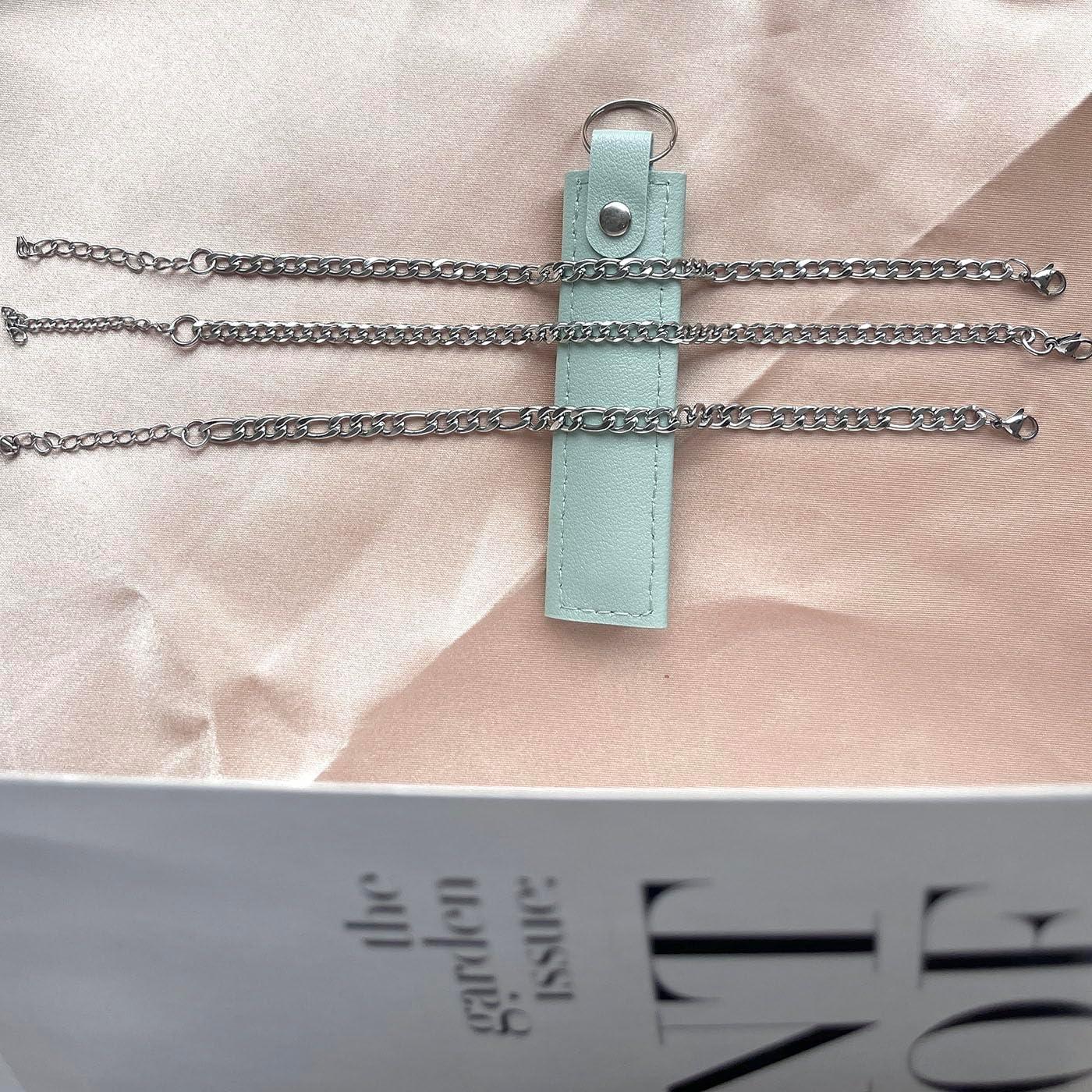 Pulsera de Tobillo de Plata Ajustable para Mujeres - Acero Inoxidable