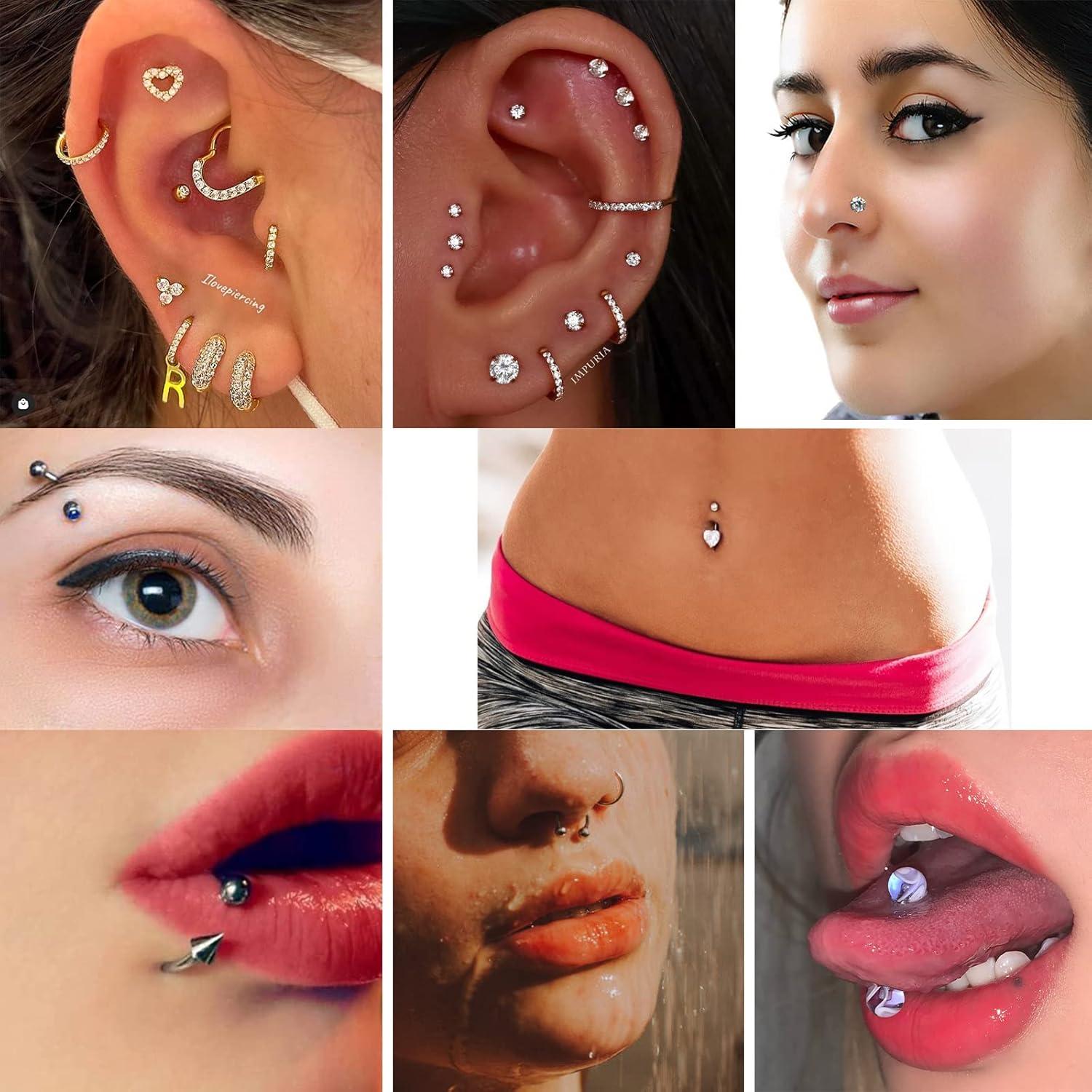 Kit de Piercing Profesional DJCIW 90PCS Acero Inoxidable