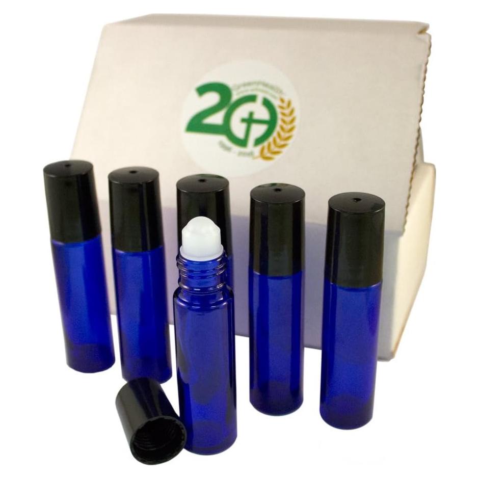 Botellas de vidrio azul cobalto para aromaterapia 10ml - Set de 6