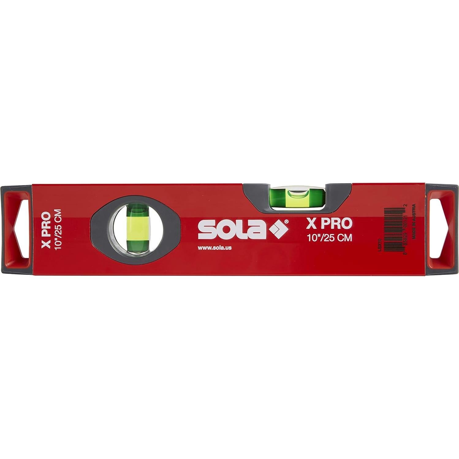 Nivel de Burbuja SOLA LSX10 de Aluminio 25.4 cm Rojo