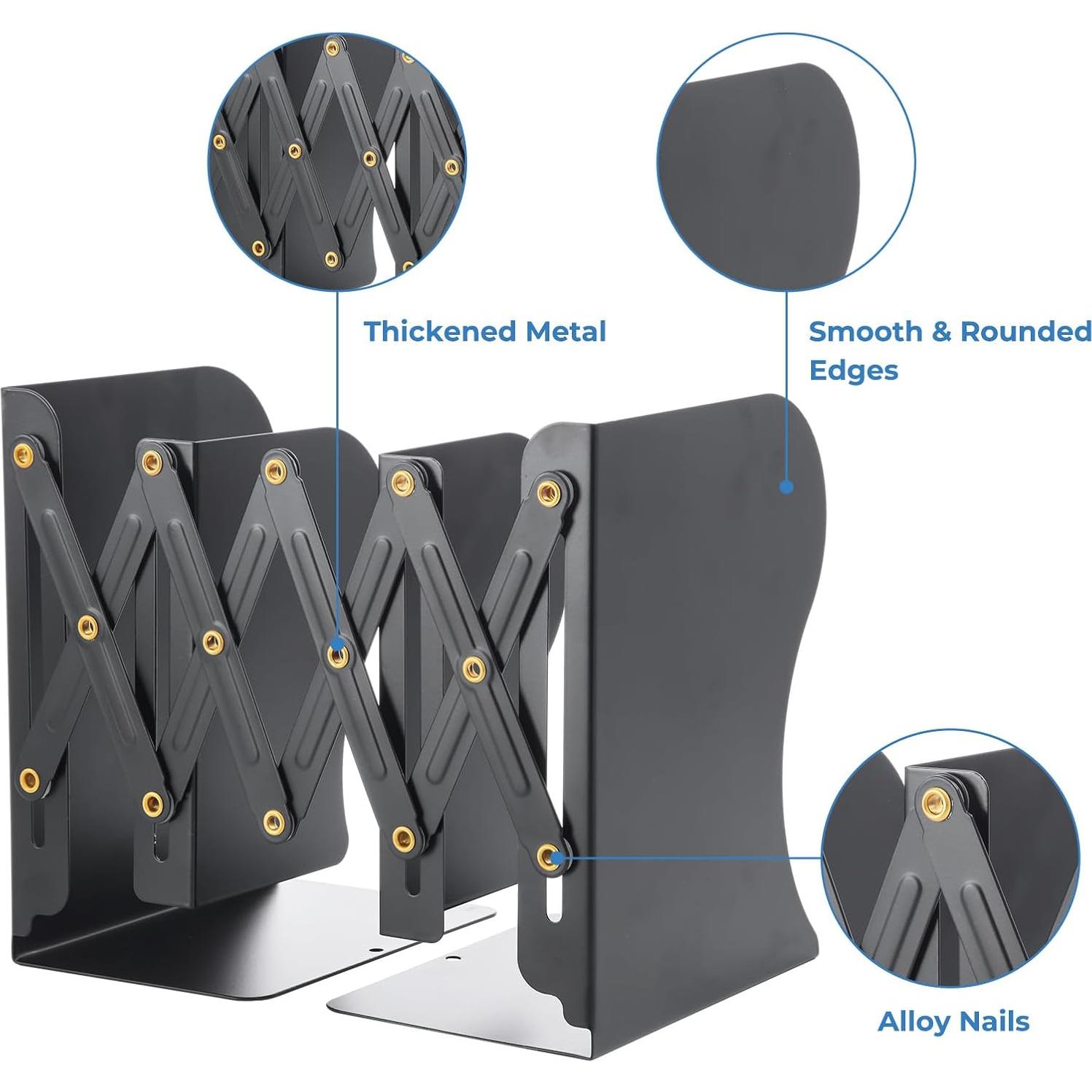 Soportes de Libros Ajustables M&G Metal Negro 10.2-50.8cm