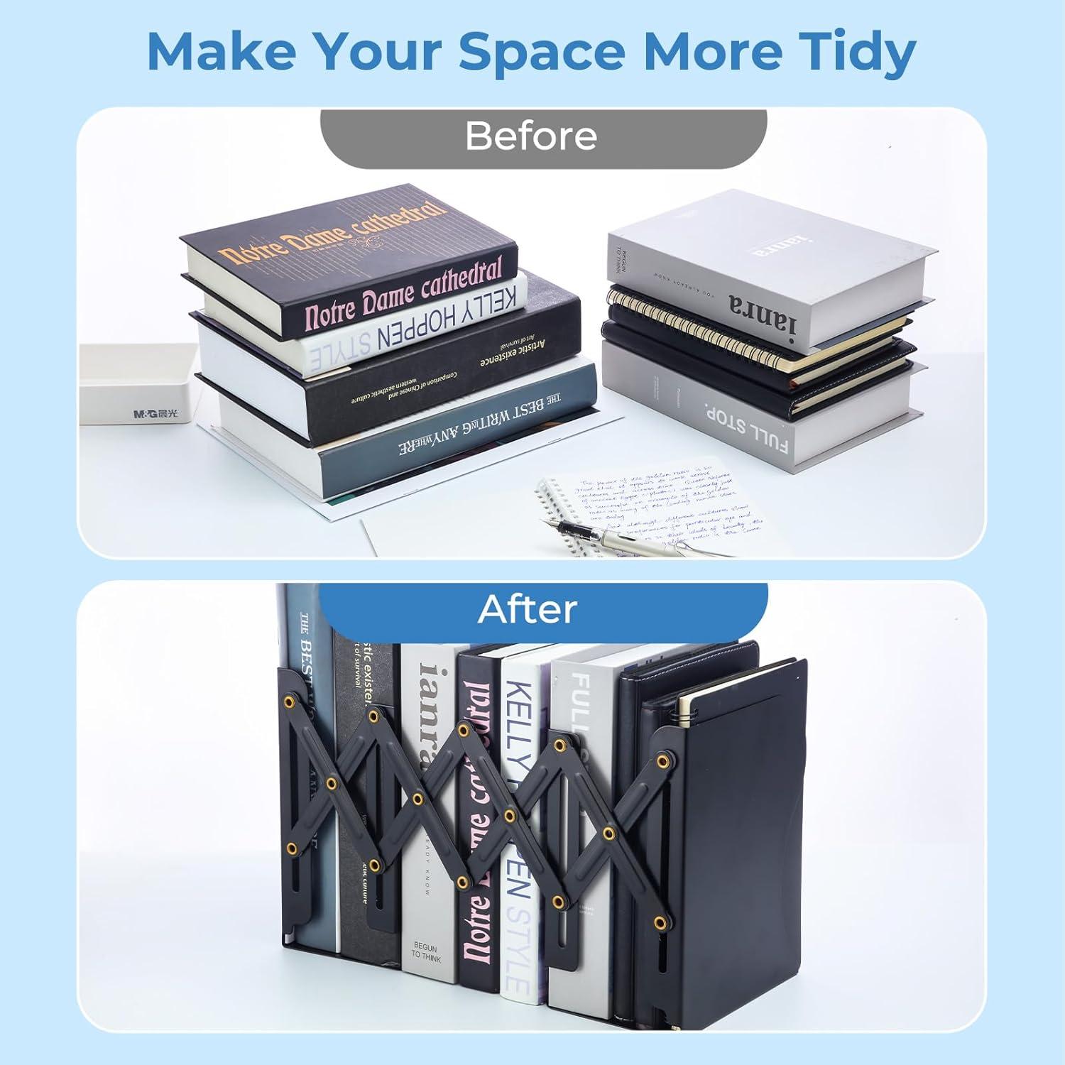 Soportes de Libros Ajustables M&G Metal Negro 10.2-50.8cm