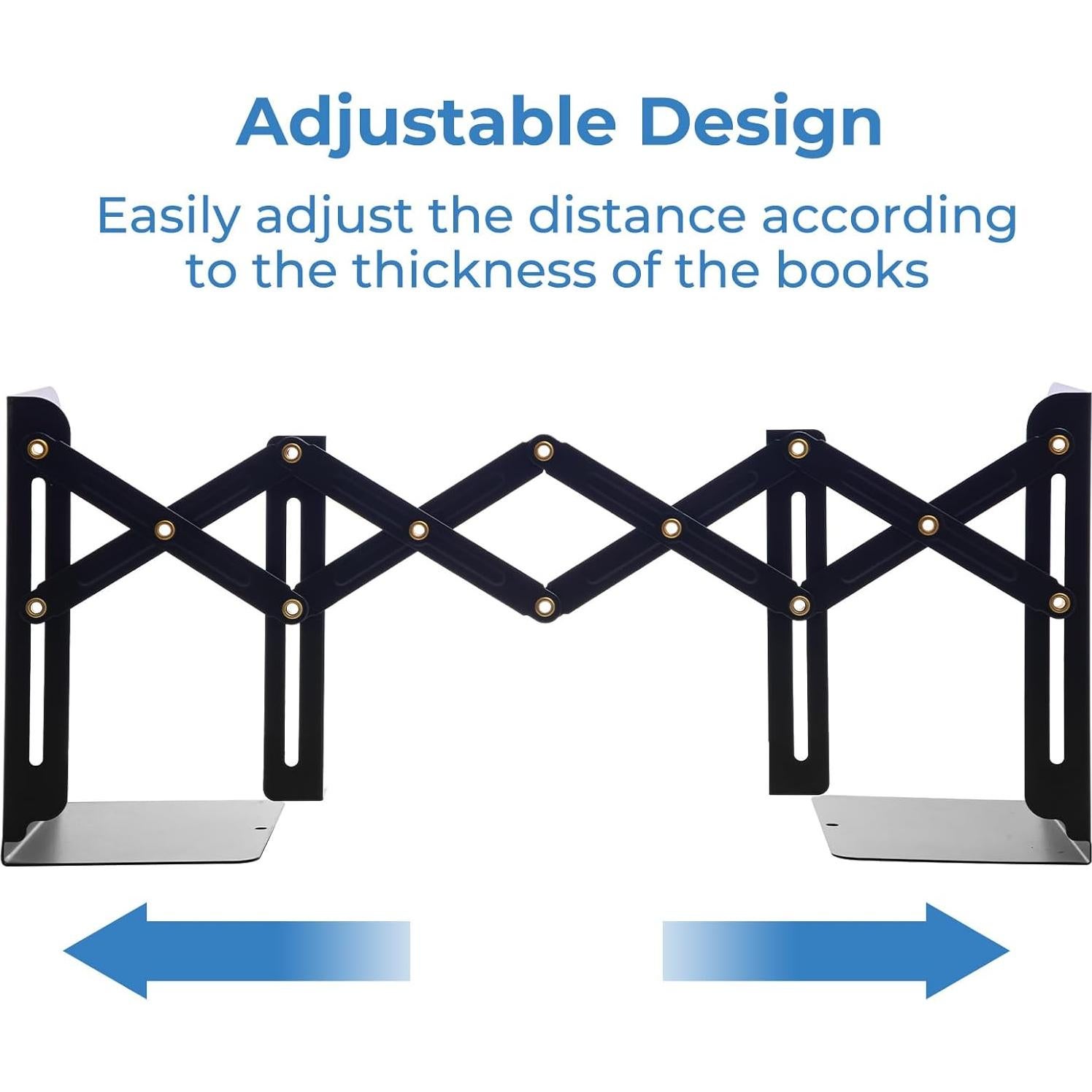Soportes de Libros Ajustables M&G Metal Negro 10.2-50.8cm