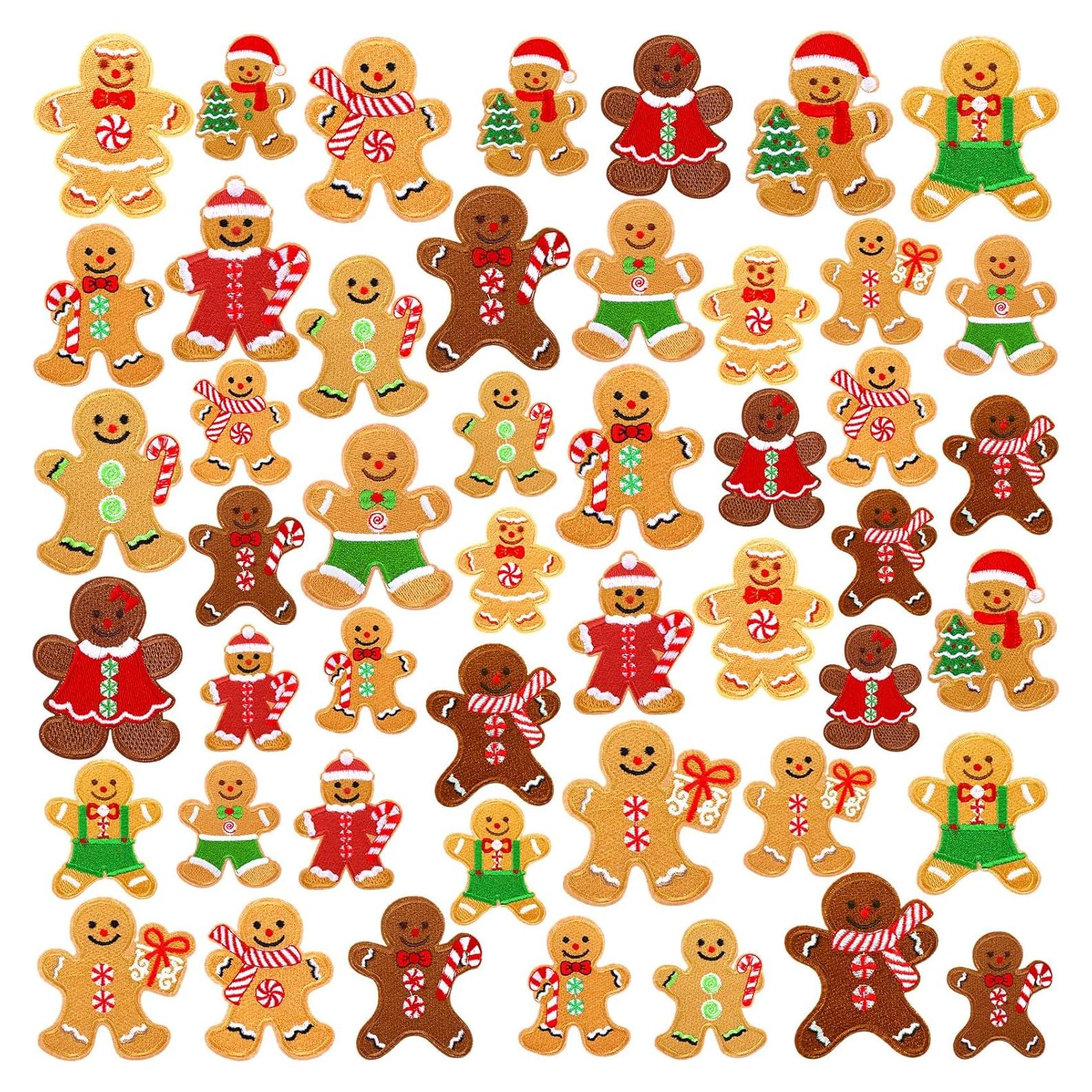 48 Parches Bordados Chenille Tigeen Galleta de Jengibre