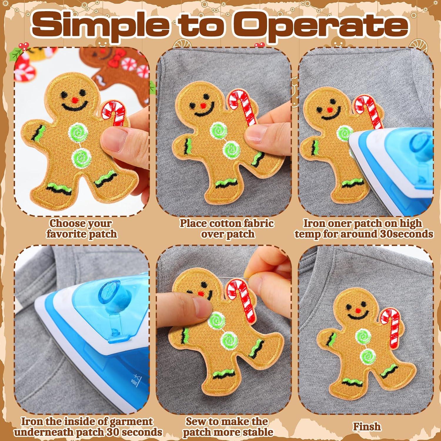 48 Parches Bordados Chenille Tigeen Galleta de Jengibre