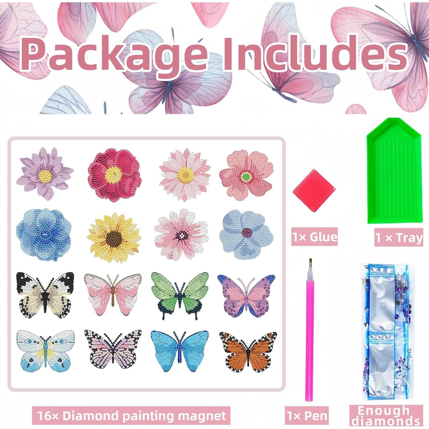 Kit de Pintura de Diamante 16 Pcs Bulerrylulu Mariposa