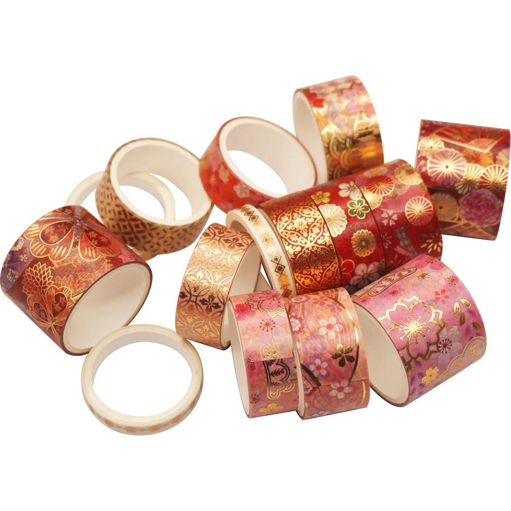 Conjunto de Cinta Washi Decorativa YUBBAEX 15 Rollos Flores