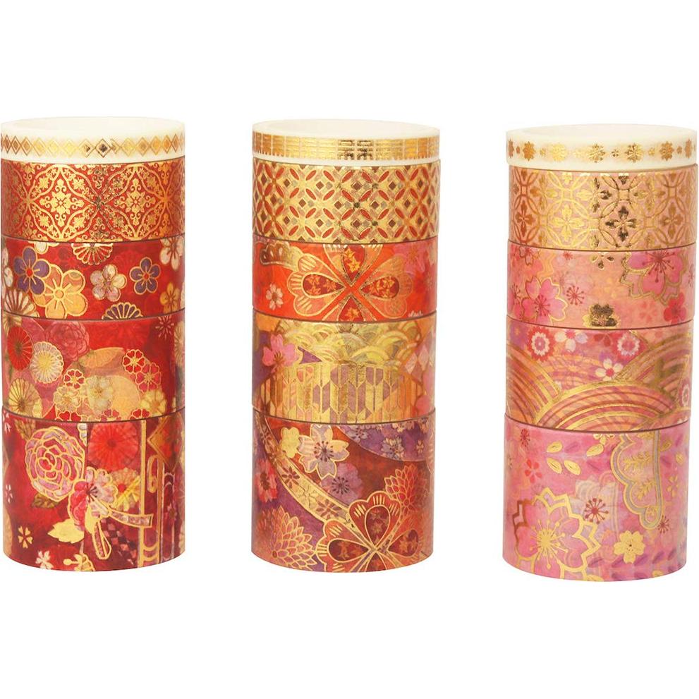 Conjunto de Cinta Washi Decorativa YUBBAEX 15 Rollos Flores
